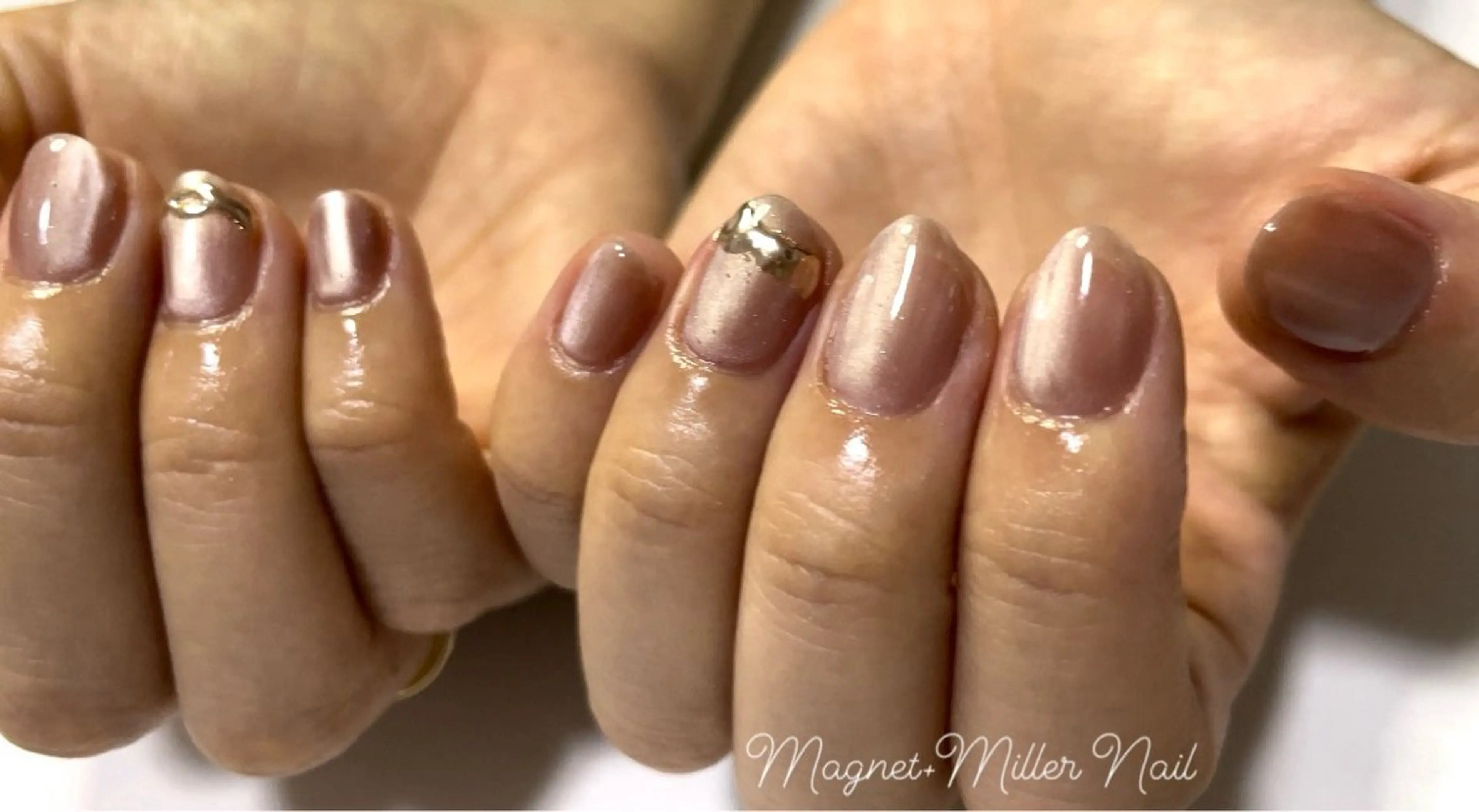 ネイル マグネットネイル ミラーネイル シンプルネイル ハンドネイル N'z nail Nozomiのネイルデザイン