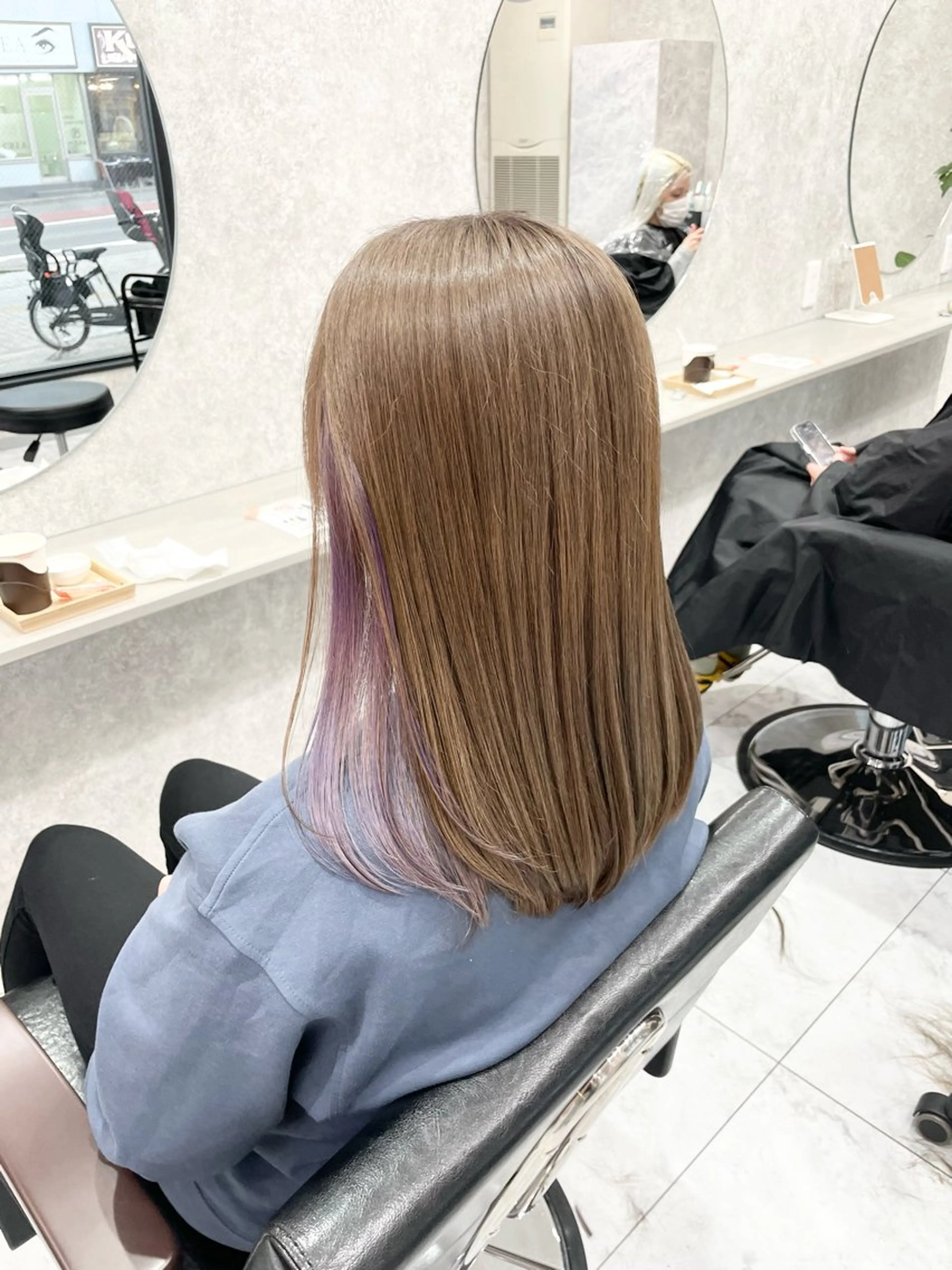 ミディアム 🦋ハイトーン🦋 石山 希理🦋のヘアスタイル