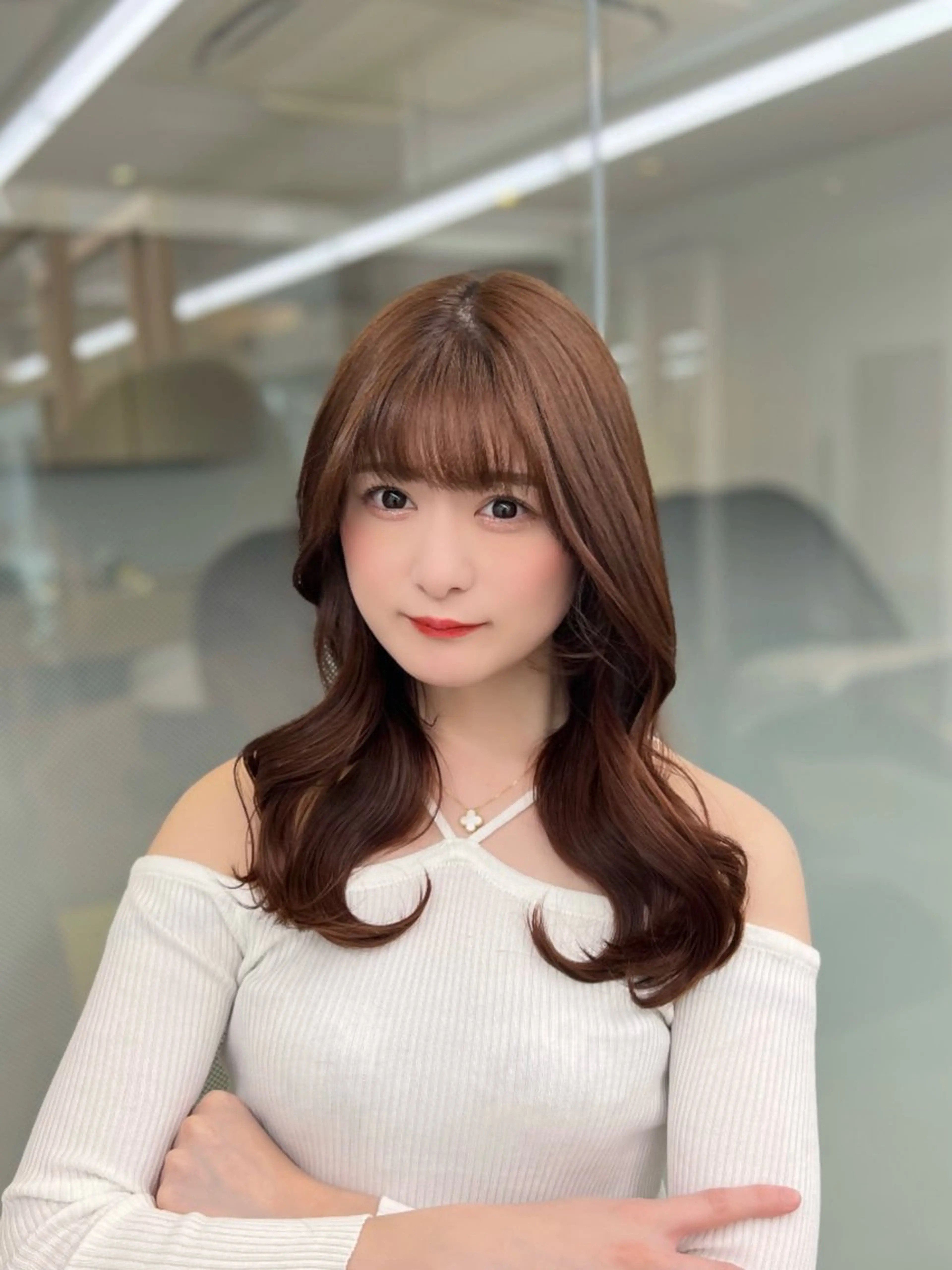 セミロング カラー ブラウンカラー ピンクカラー ピンクブラウン レイヤーカット ローレイヤー カット ヘアカラー レイヤー/髪質改善 DAISUKEのヘアスタイル