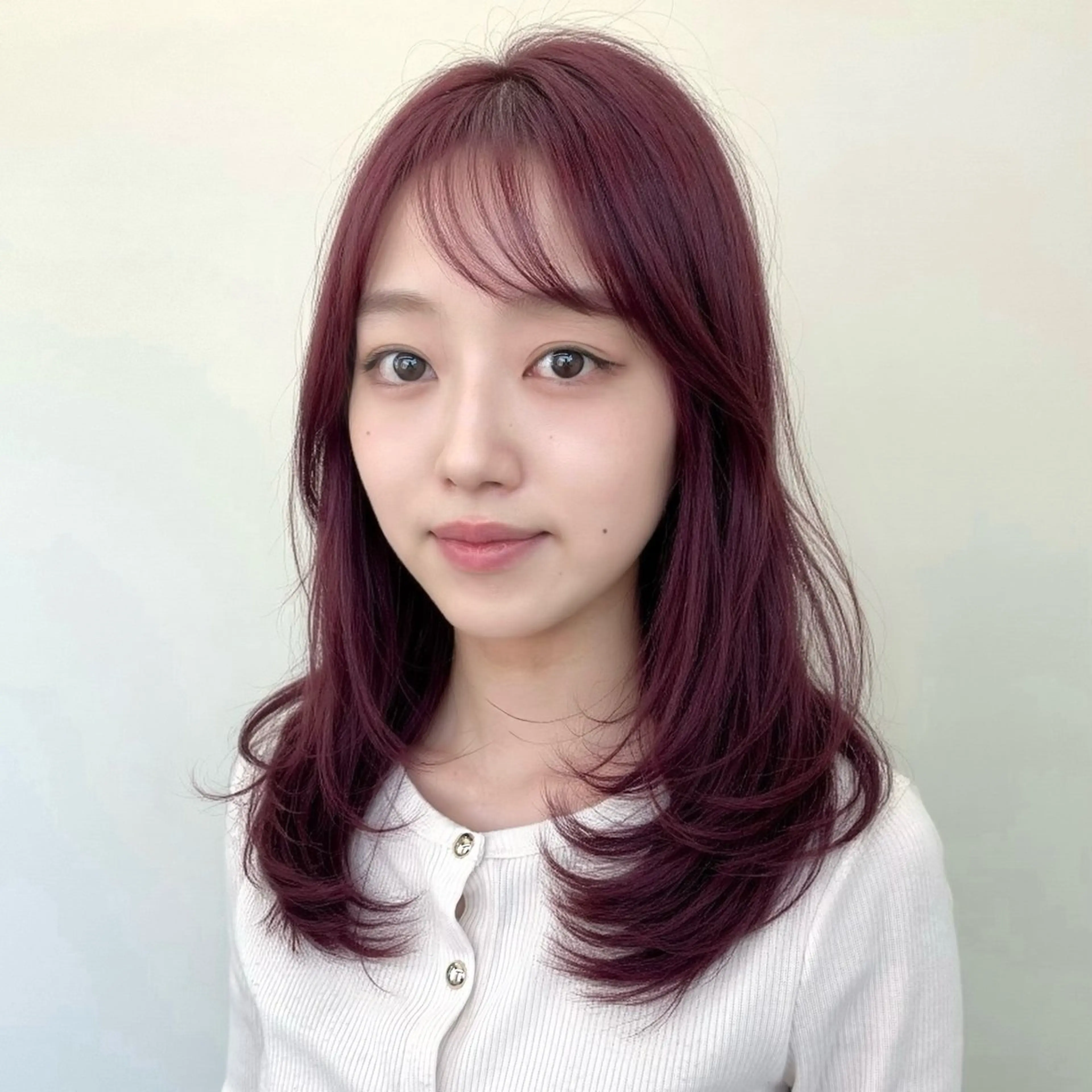 ミディアム カラー カット ヘアカラー トリートメント 縮毛/レイヤー 韓国/橋口のヘアスタイル