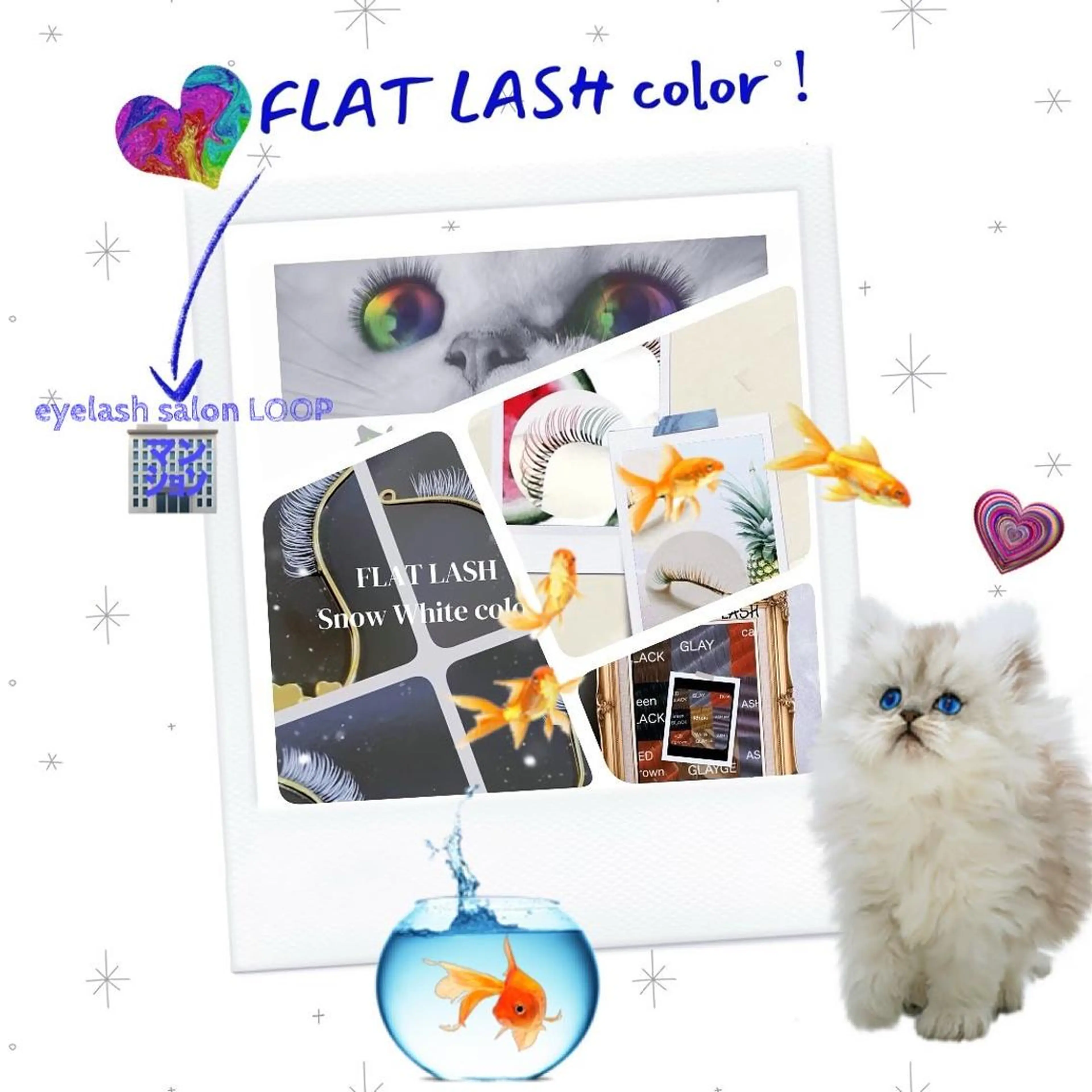 カラー マツエク・マツパ アイブロウ 眉カラー フラットラッシュ ボリュームラッシュ eyelash salonLoopꨄのマツエク・マツパデザイン