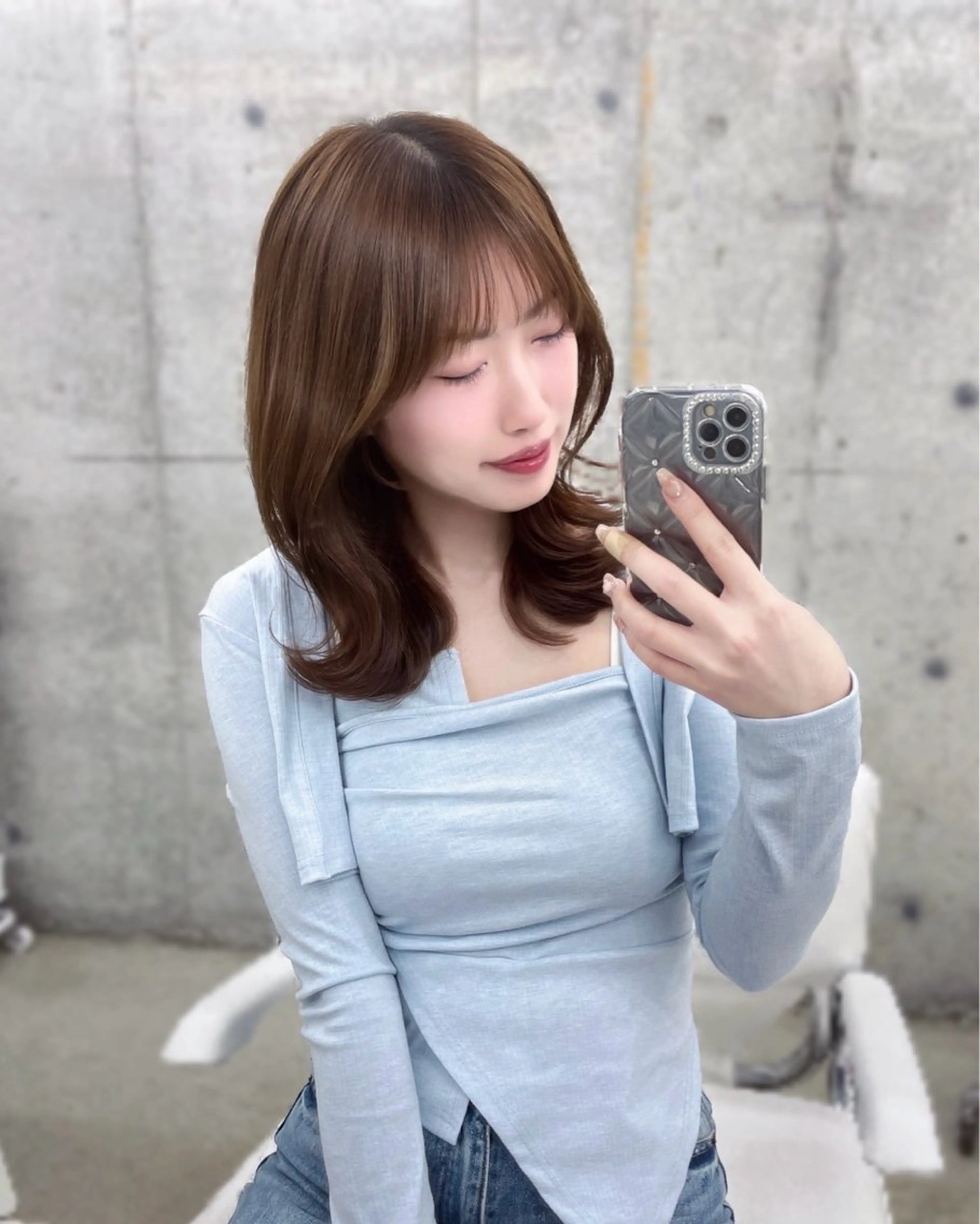 ミディアム カット ヘアカラー トリートメント NI所属・𝑨𝑴𝑰 🎀 ガーリーヘア🤍のヘアスタイル