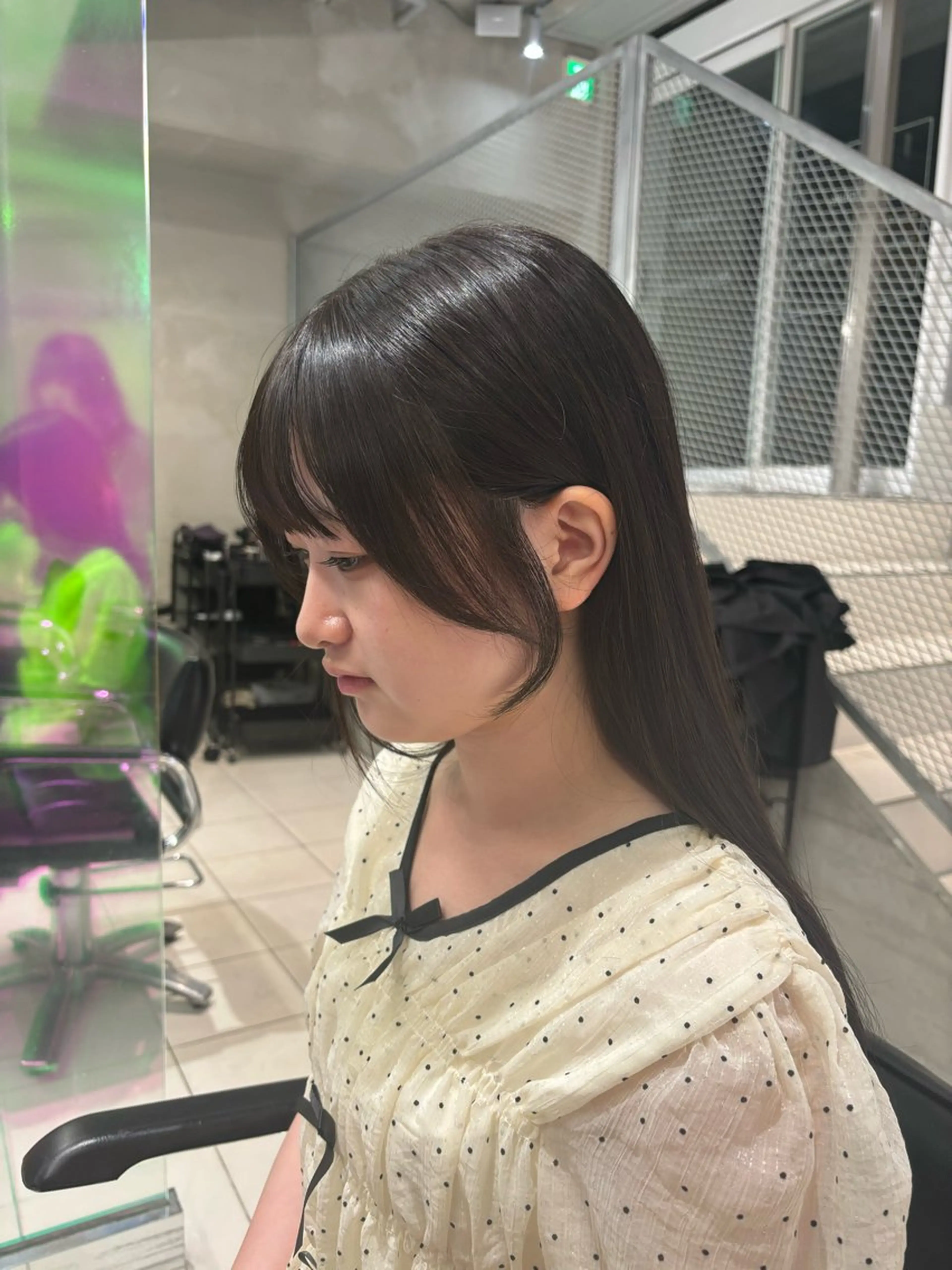 ロング 顔周りカット 🧸ベージュ/カット モデル☘️/MIKUのヘアスタイル