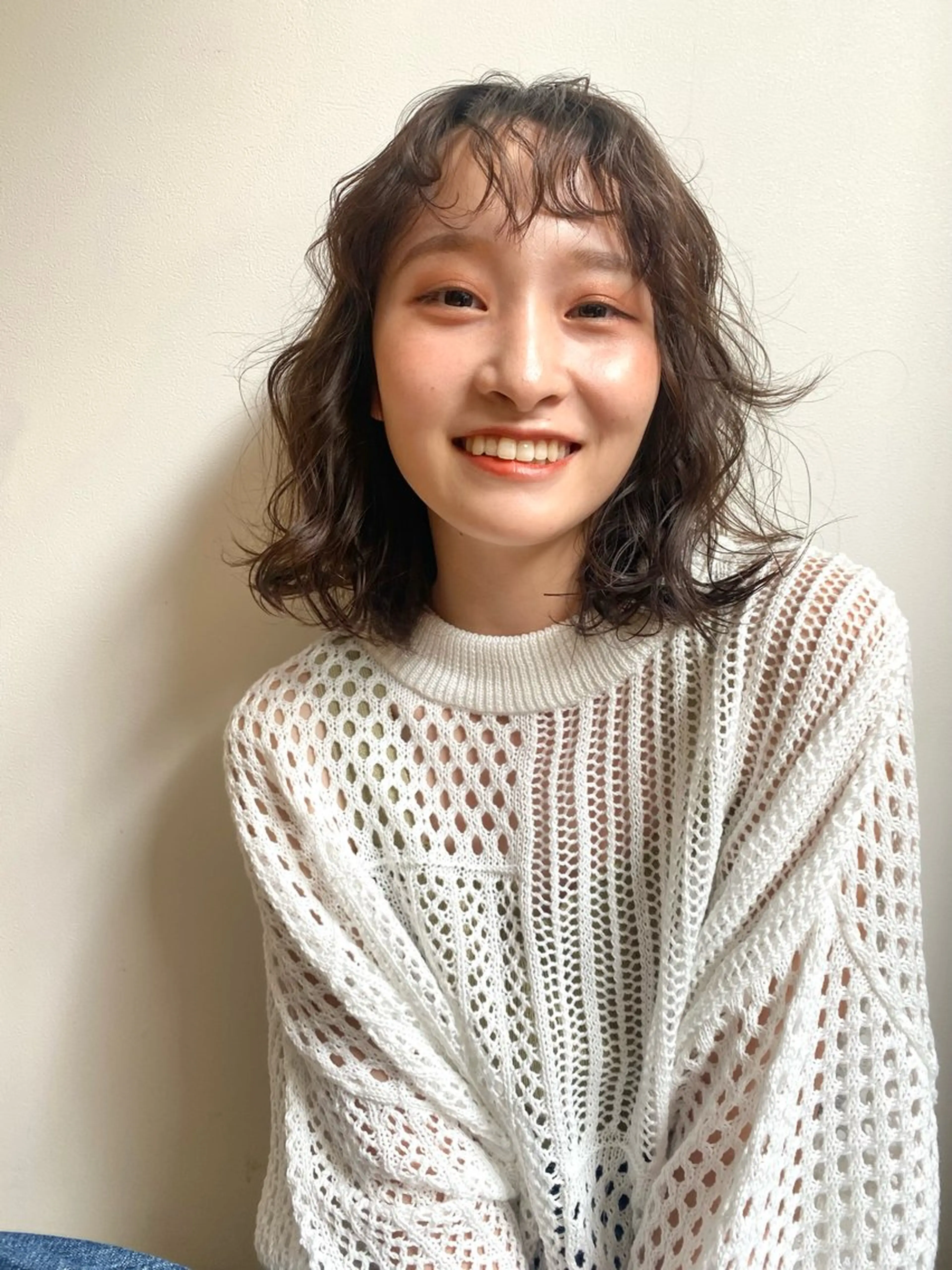 ミディアム カット パーマ 似合わせスタイル 山本風太のヘアスタイル