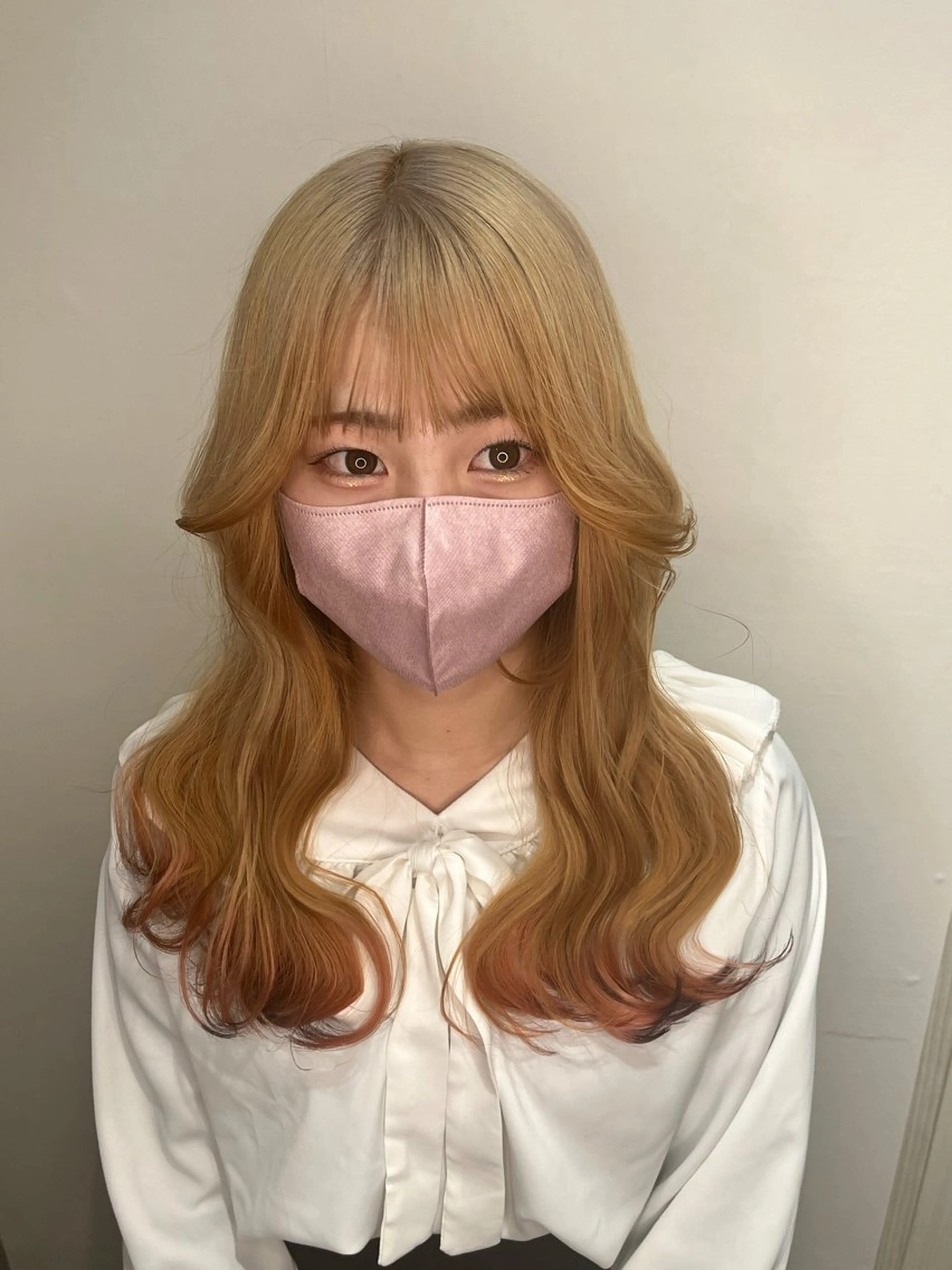 ロング カラー ヘアカラー トリートメント ダブルカラー 新宿のヘアスタイル