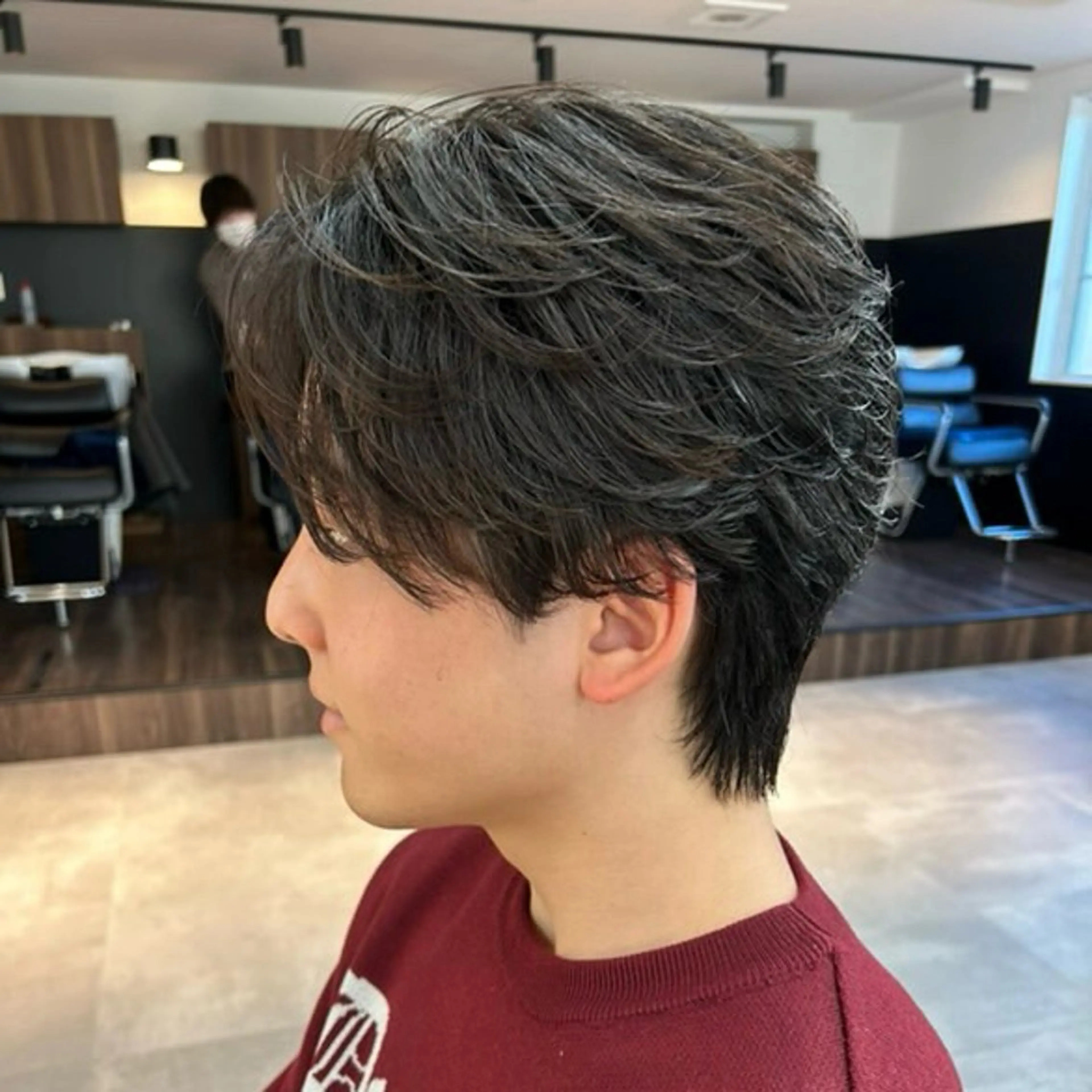 パーマ メンズ フェザーパーマ カルマパーマ メンズ韓国風 メンズパーマ メンズショート カット パーマ 【メンズ韓国ヘア】 千葉駅/関のヘアスタイル