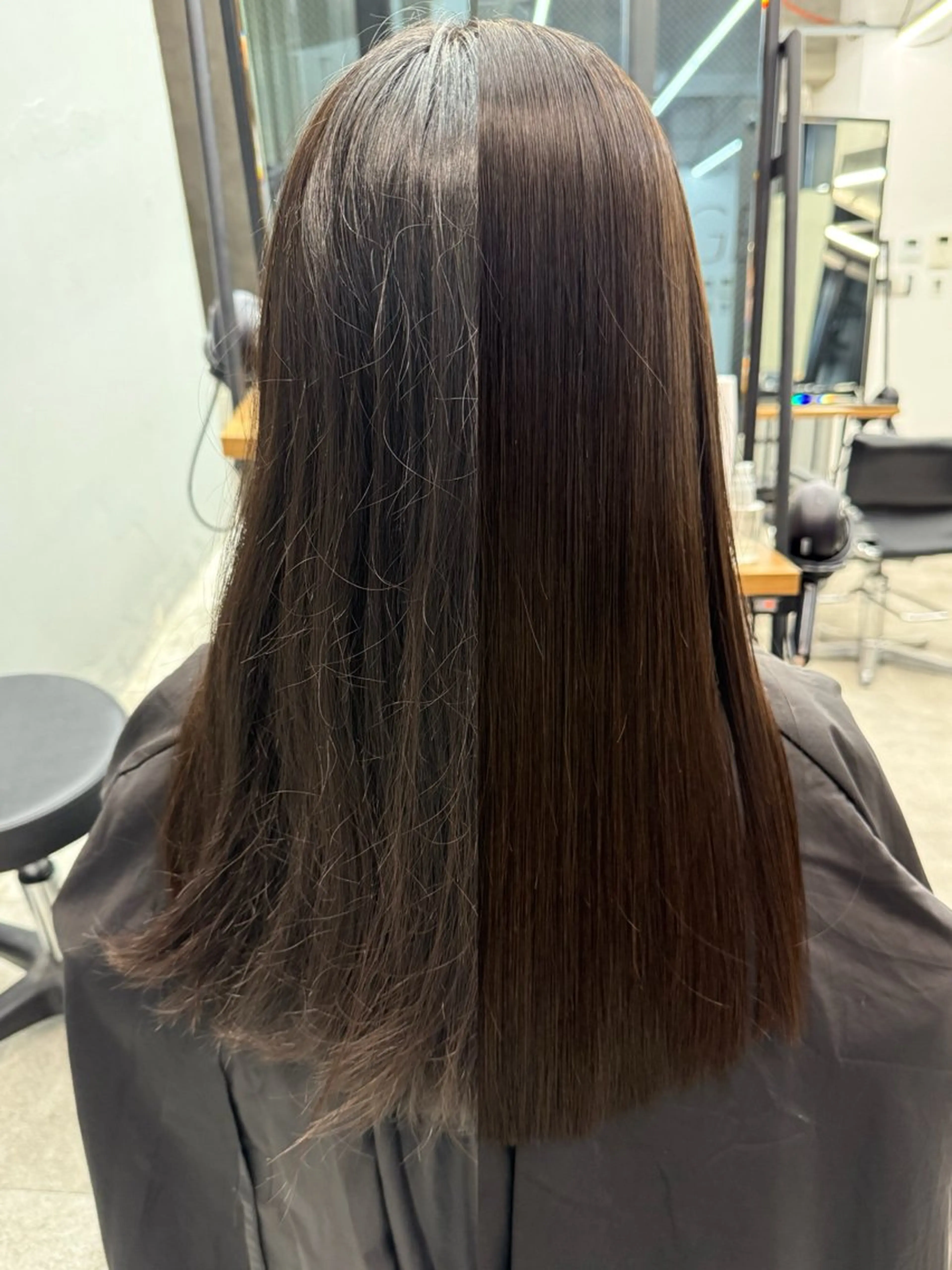 ロング カット 縮毛矯正 トリートメント 切りっぱなしボブ/ 小顔ボブNANAのヘアスタイル
