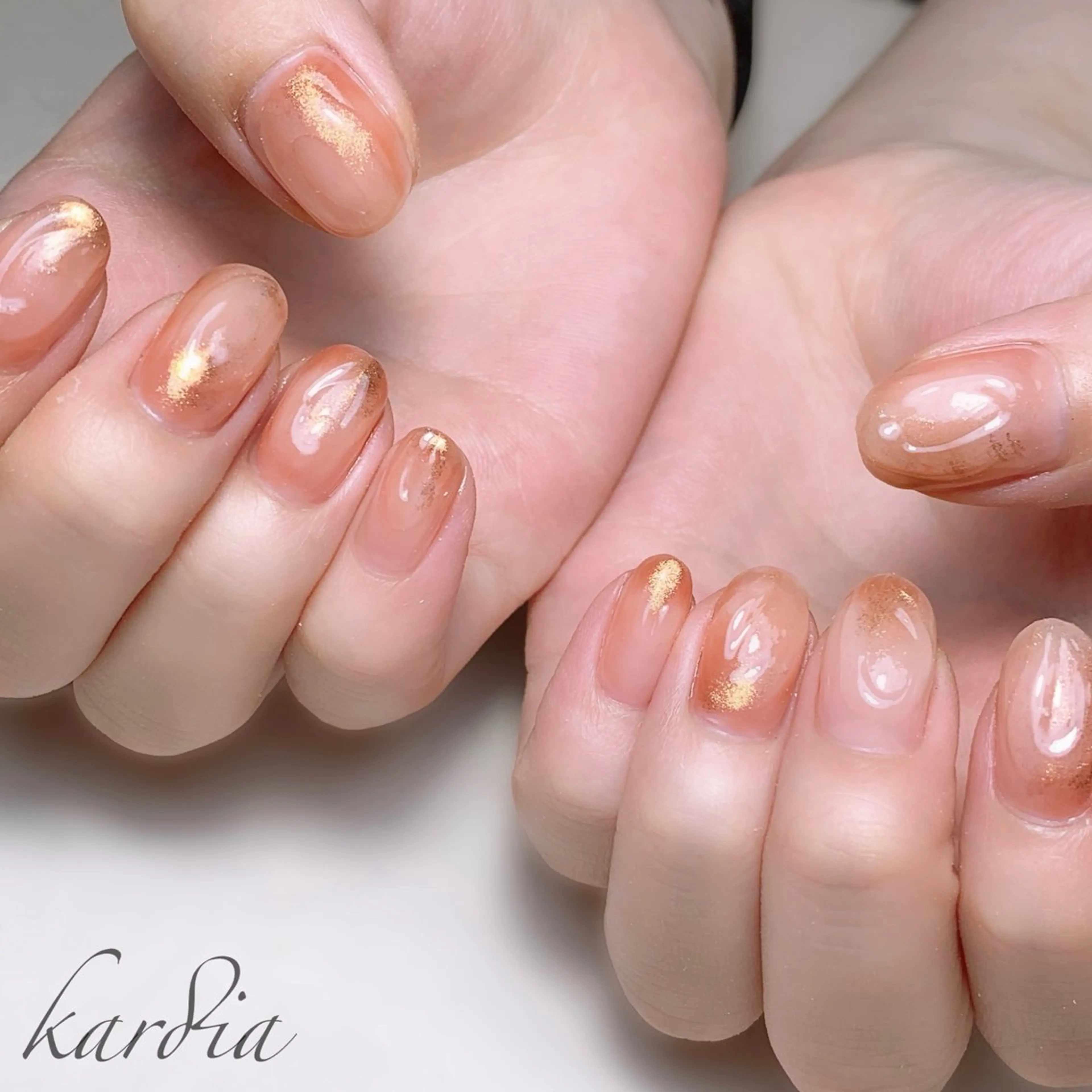 ネイル ハンドネイル καρδιά -ｶﾙﾃﾞｨｱ-のネイルデザイン