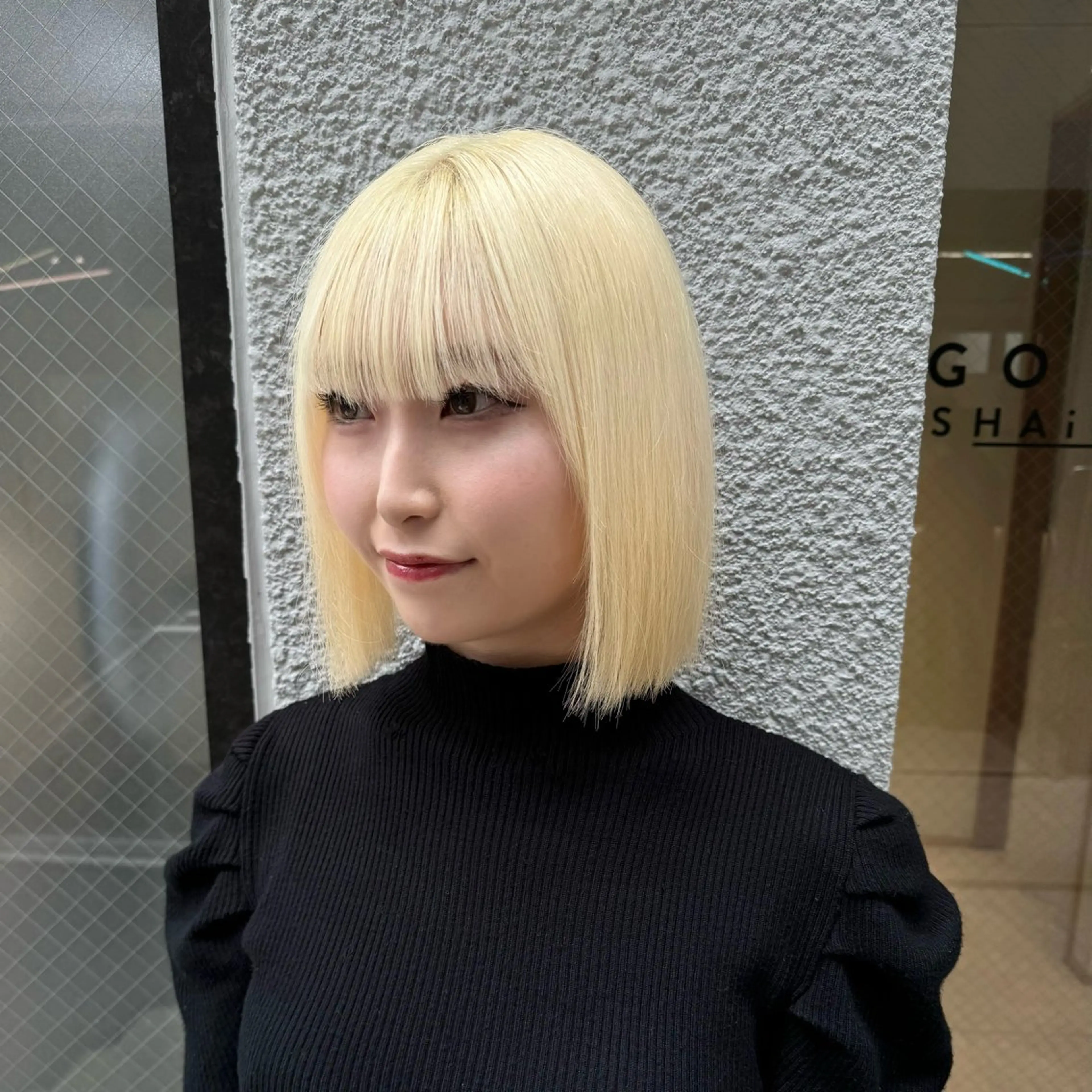 ショート 切りっぱなしボブ ボブ レイヤーカット/韓国 艶カラー🪄REN.のヘアスタイル