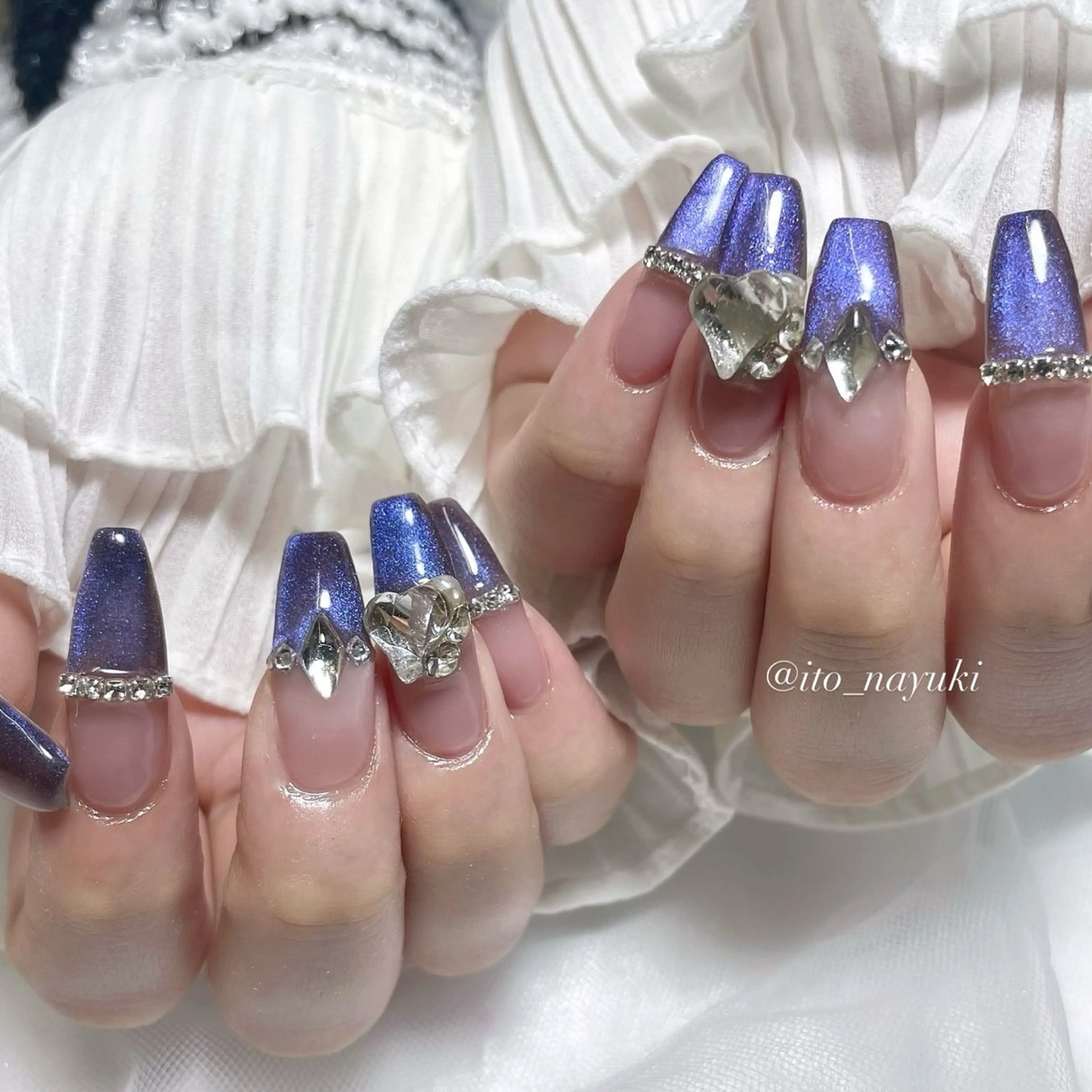 ネイル ハンドネイル 🎀藤沢ガーリーネイ ル/長さ出し🎀のネイルデザイン