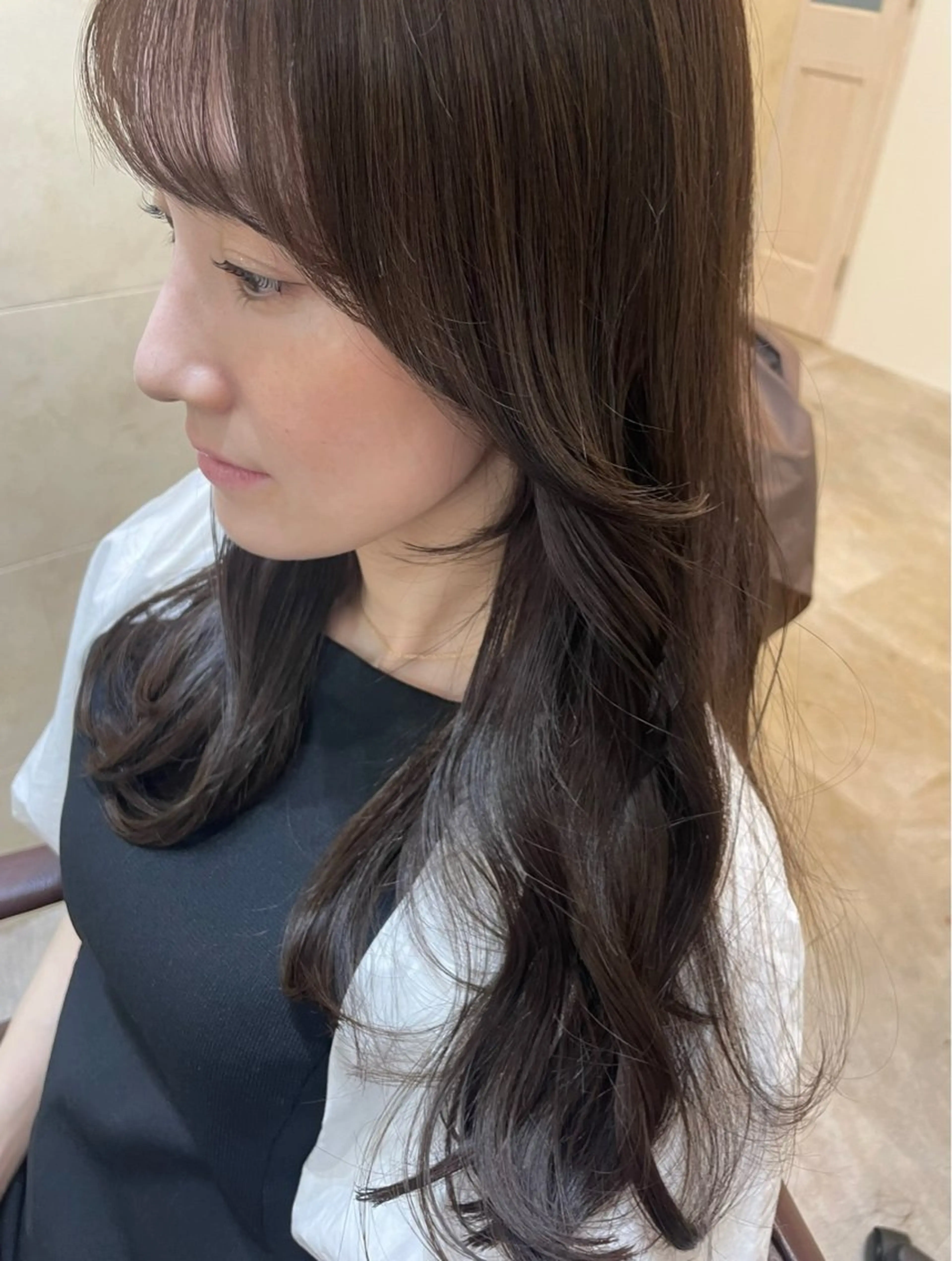 ロング カラー くびれヘア 赤味消しcolor 🌿🤍Ayaのヘアスタイル