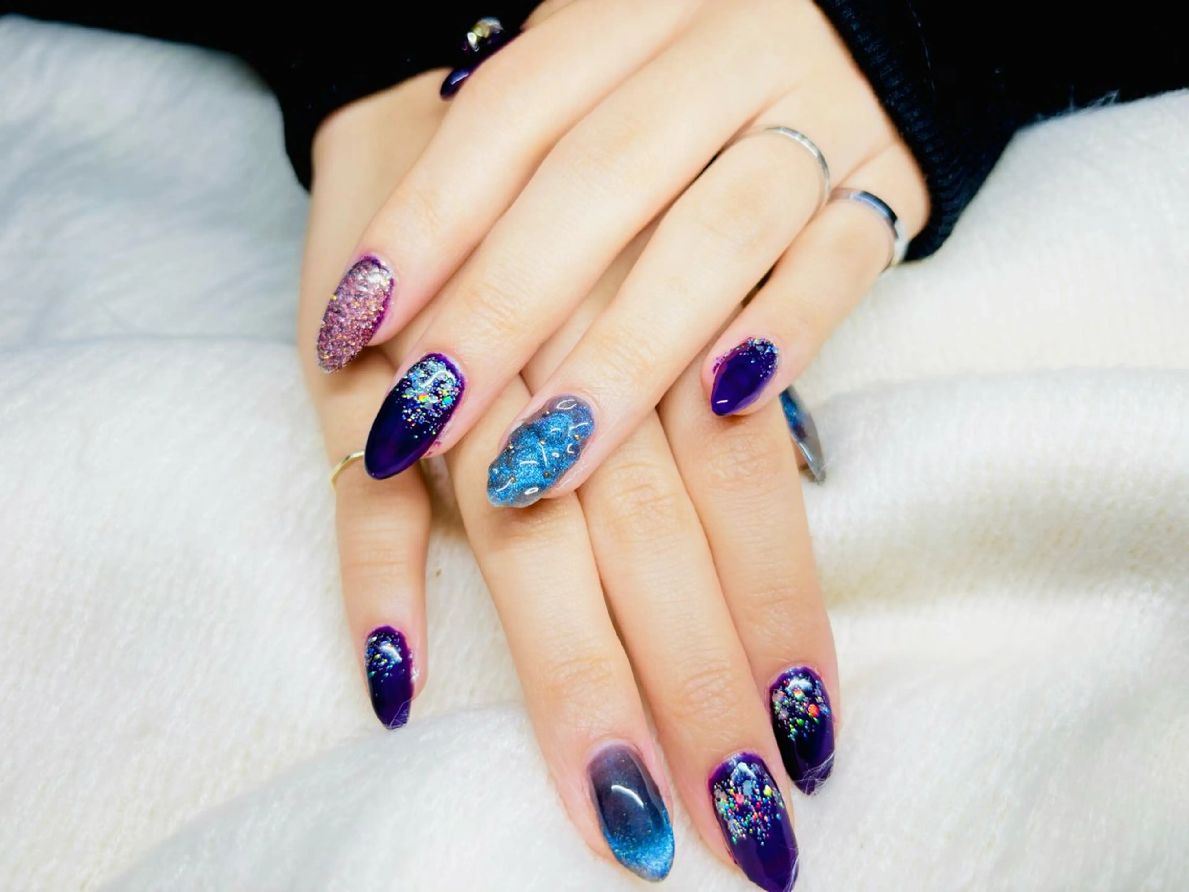 ネイル フレンチネイル マグネットネイル マグネットフレンチ ハンドネイル NAIL Studio Hazuki所属・NSH@ かえのネイルデザイン