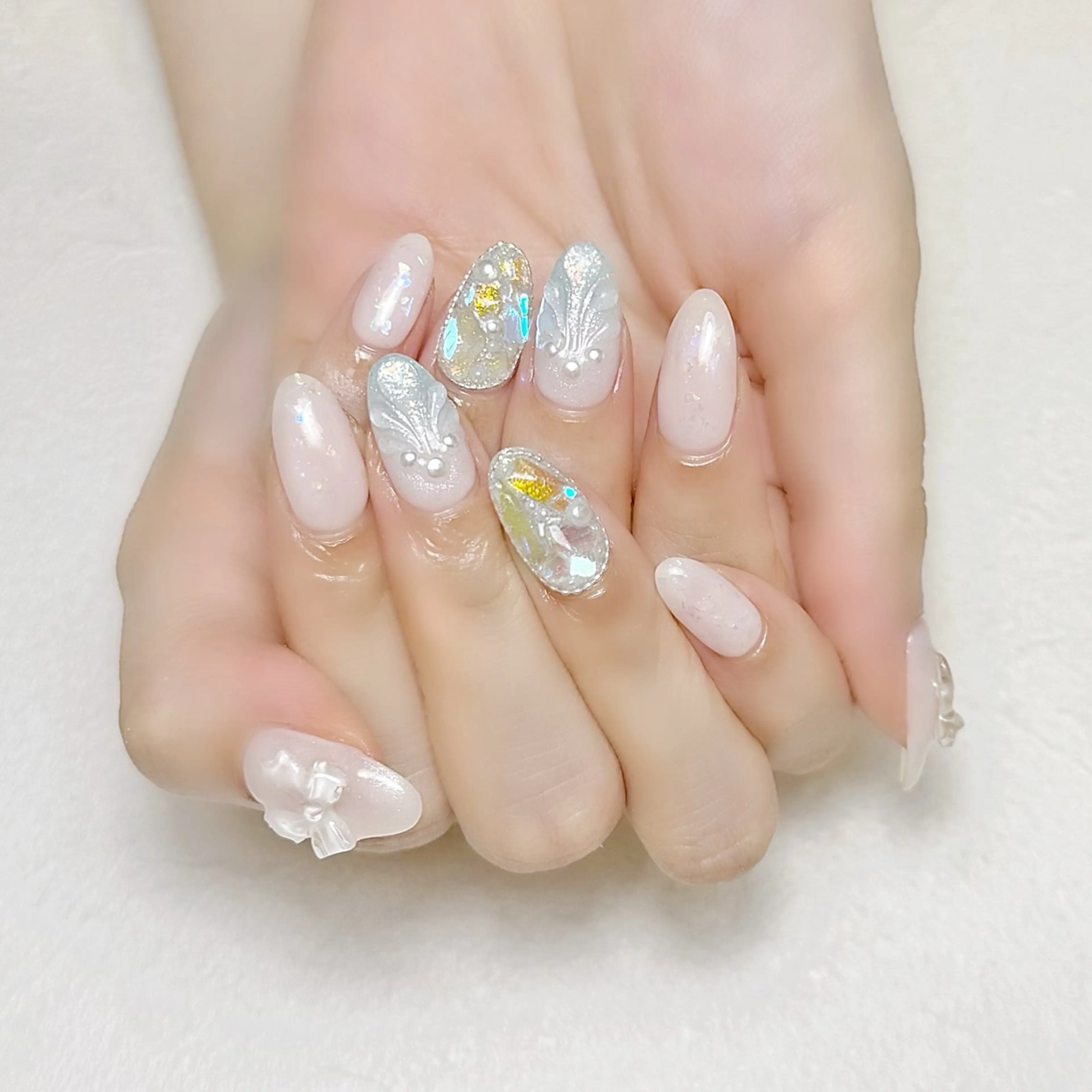 ネイル 氷ネイル・うるうるネイル ラメ(グリッター) 夏ネイル rouse nail RISATOのネイルデザイン