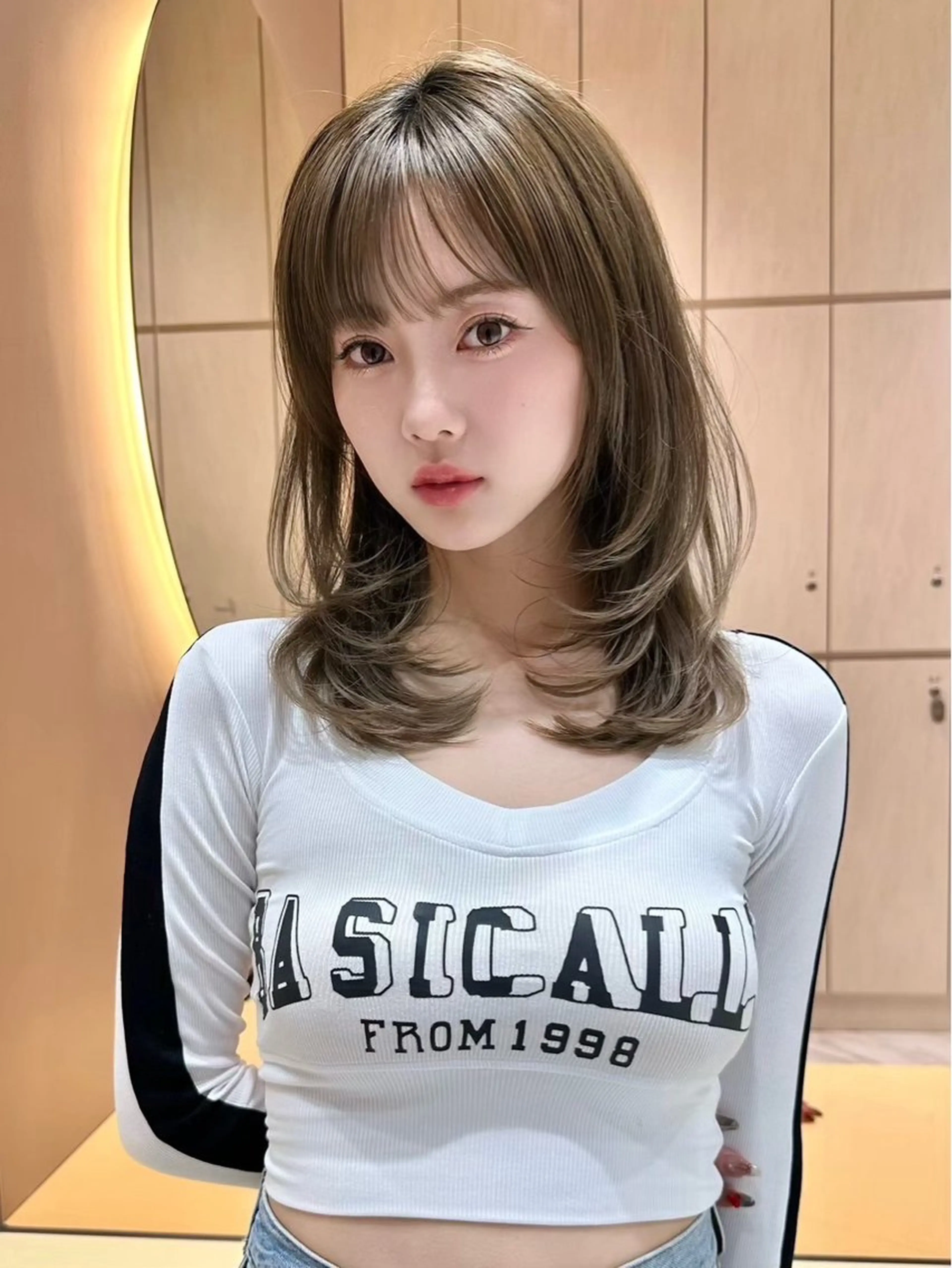 セミロング カラー ヘアアレンジ カット ヘアカラー トリートメント ヘアセット 大宮‎🤍韓国ヘア‎ 髪質改善 佐藤 和のヘアスタイル
