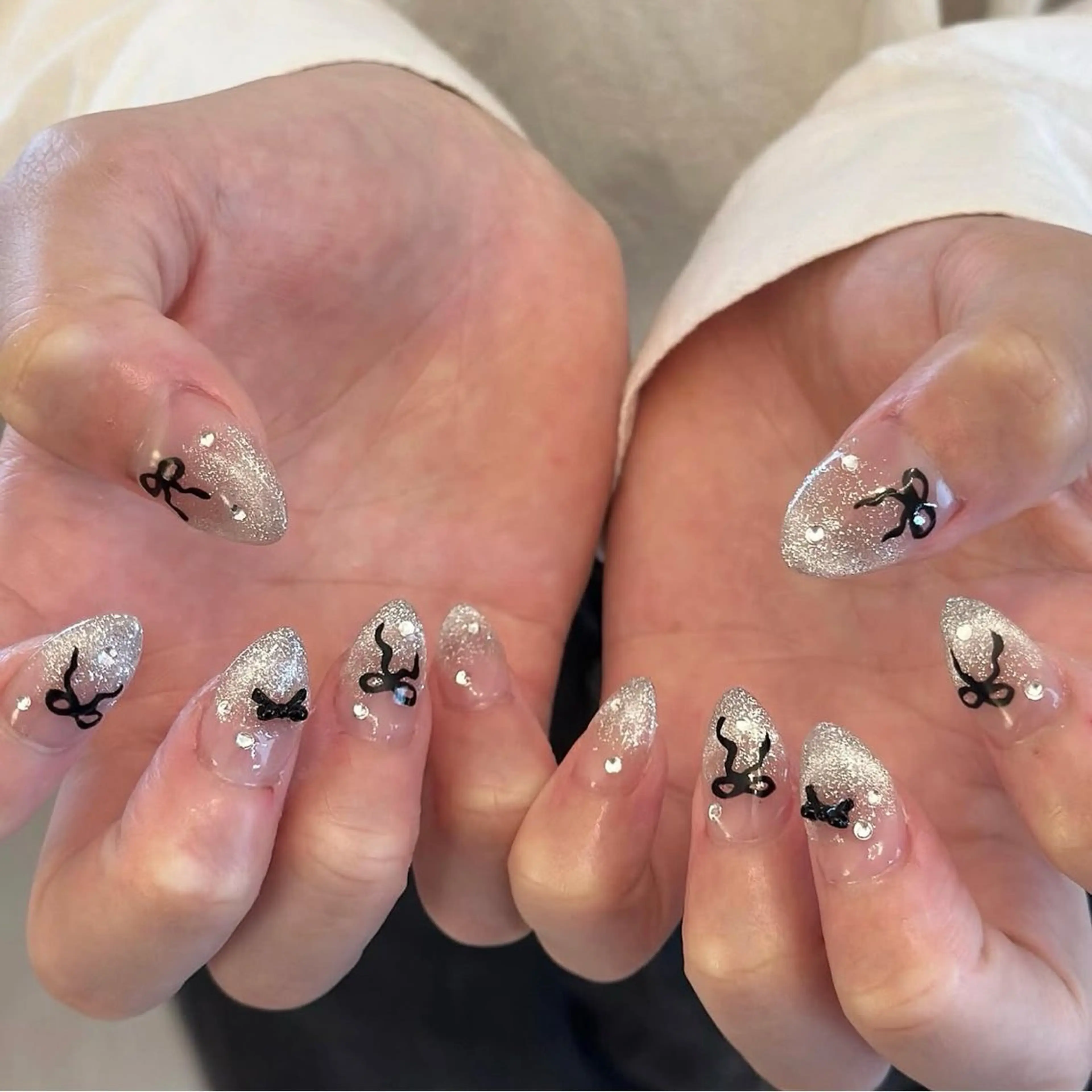 ネイル フレンチネイル キラキラネイル nail salon coco.のネイルデザイン