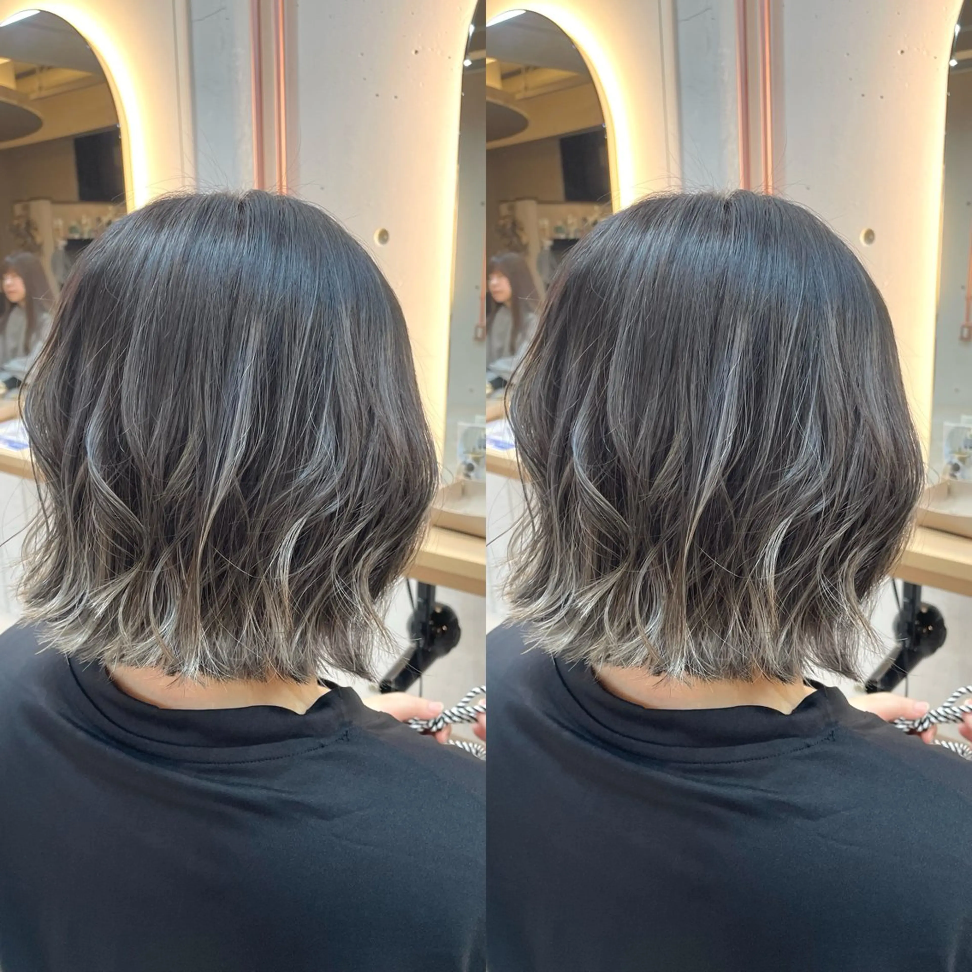 ミディアム カラー カット ヘアカラー トリートメント ヘアセット ブリーチ無しダブル カラー🦕まどかのヘアスタイル