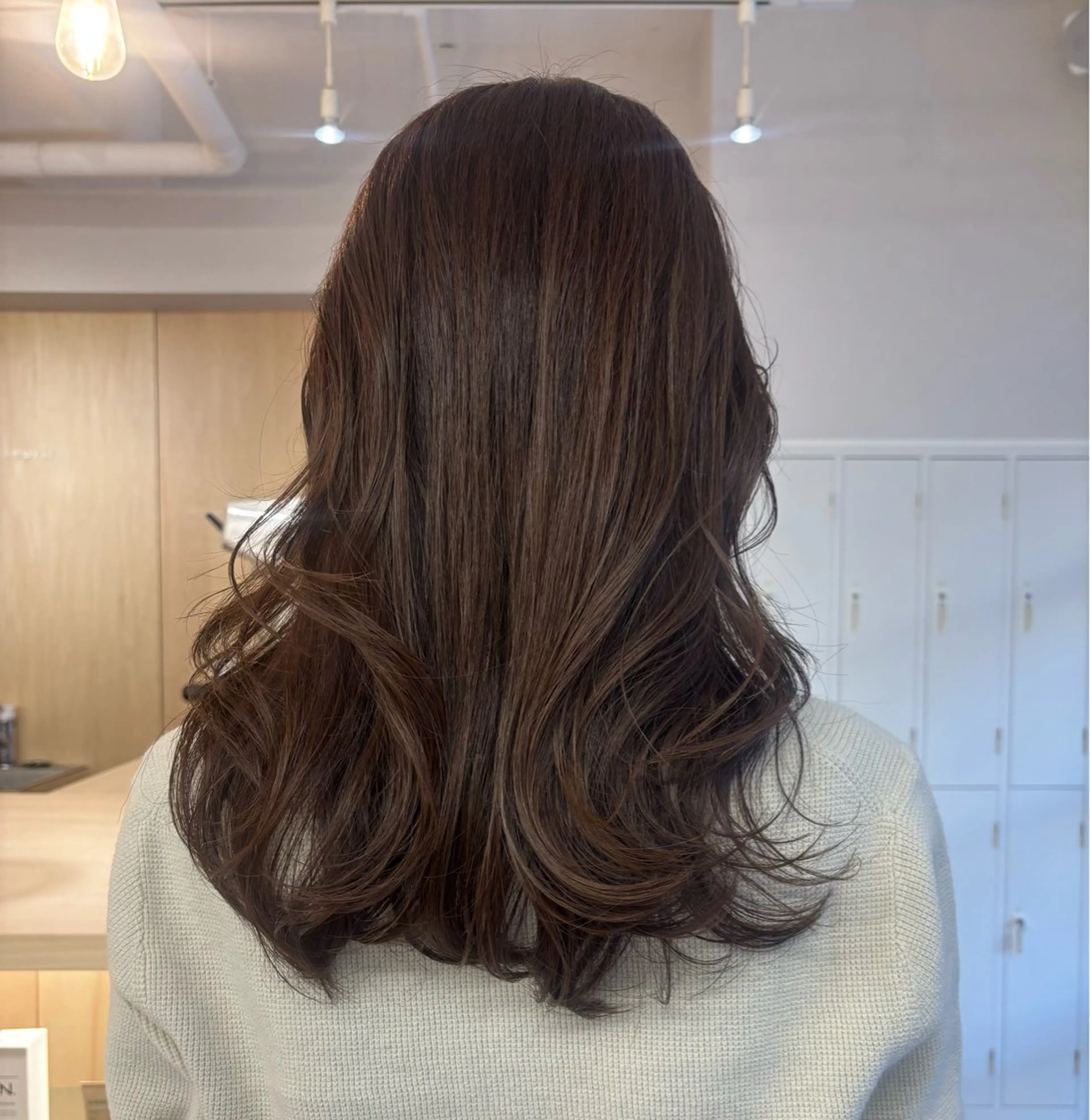 セミロング 顔まわりレイヤー 顔周りカット レイヤーカット カット ヘアカラー トリートメント ボブ/ベージュ /MIYUのヘアスタイル