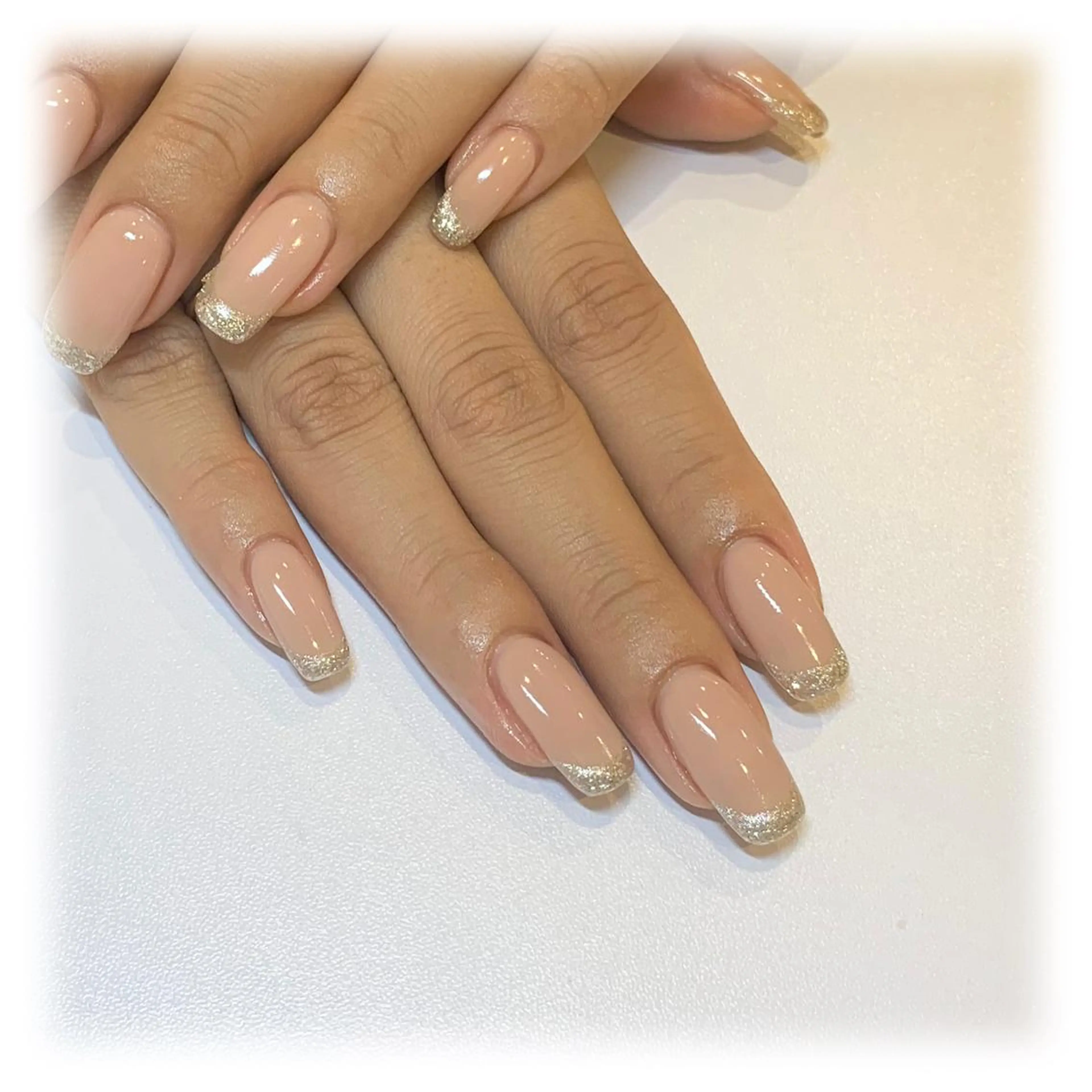 ネイル クリアネイル キラキラネイル ラメ(グリッター) シルバー ui nailのネイルデザイン