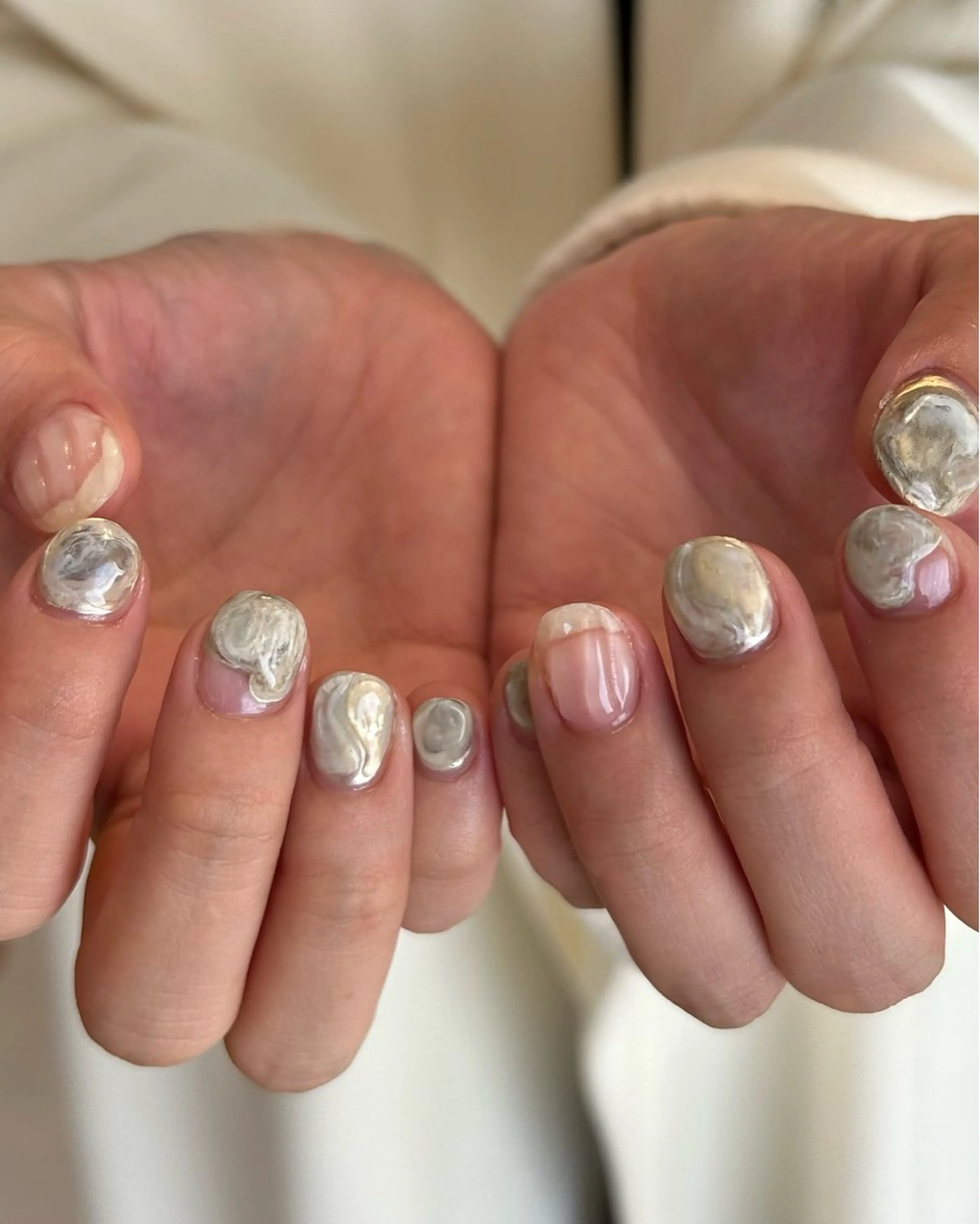 ネイル ニュアンスネイル 春ネイル ハンドネイル filonnail Shioのネイルデザイン