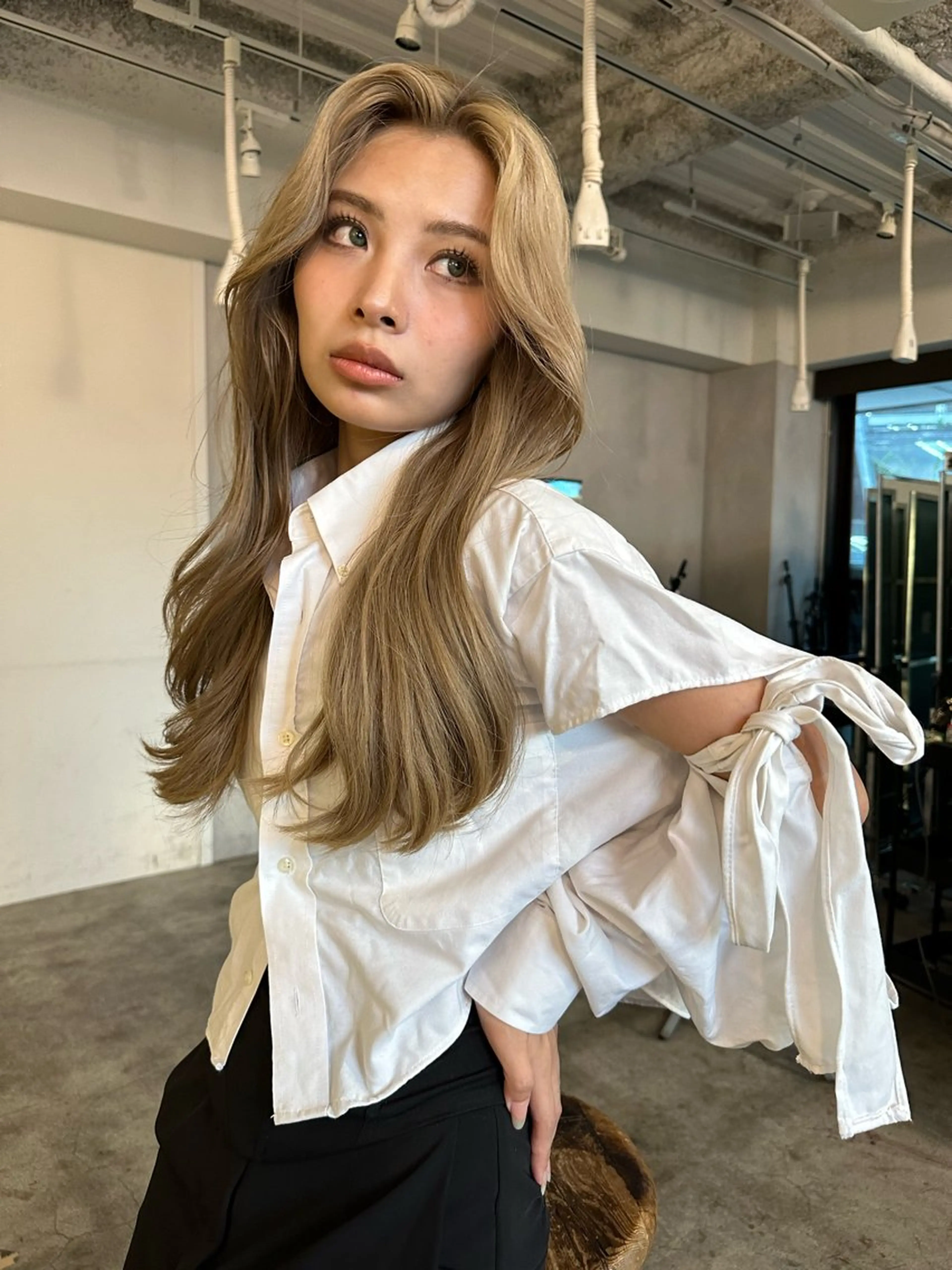 ロング 縮毛矯正、 押野七大のヘアスタイル