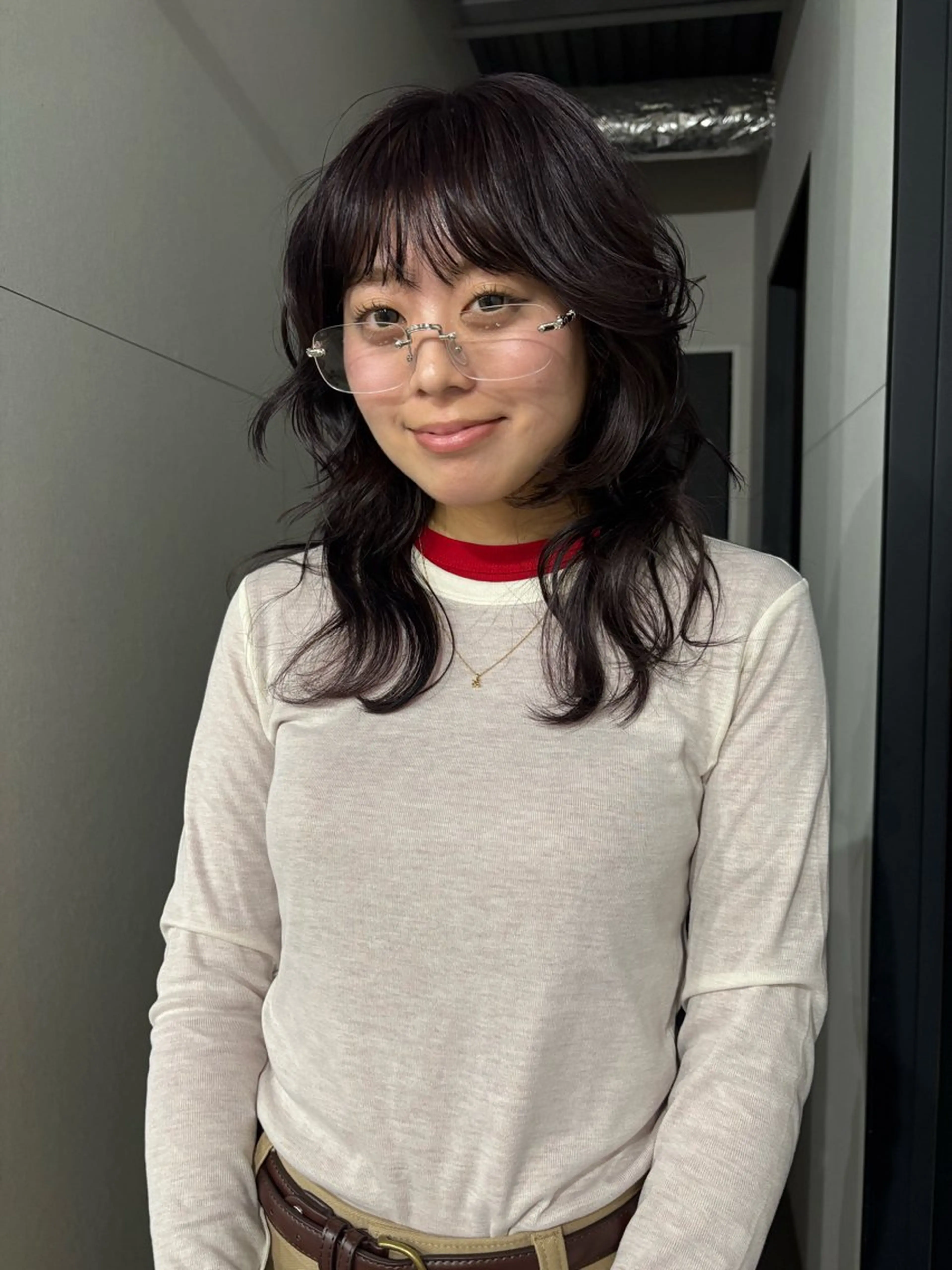 ミディアム カット ヘアカラー 岩間 萌々果/eimのヘアスタイル