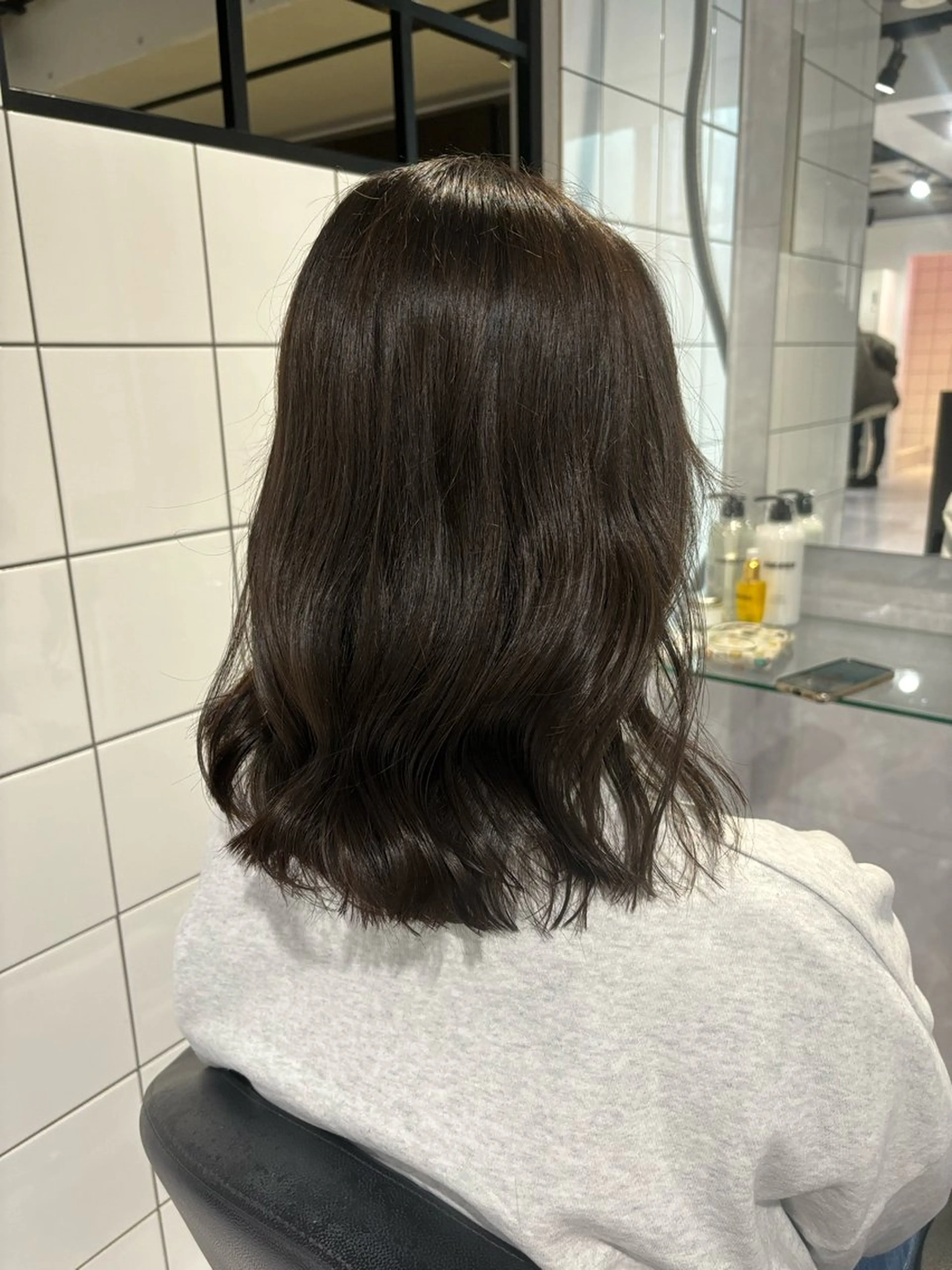 セミロング カラー 髪質改善 トリートメント 🐺メンズパーマ マッシュ　あさひ🐺のヘアスタイル