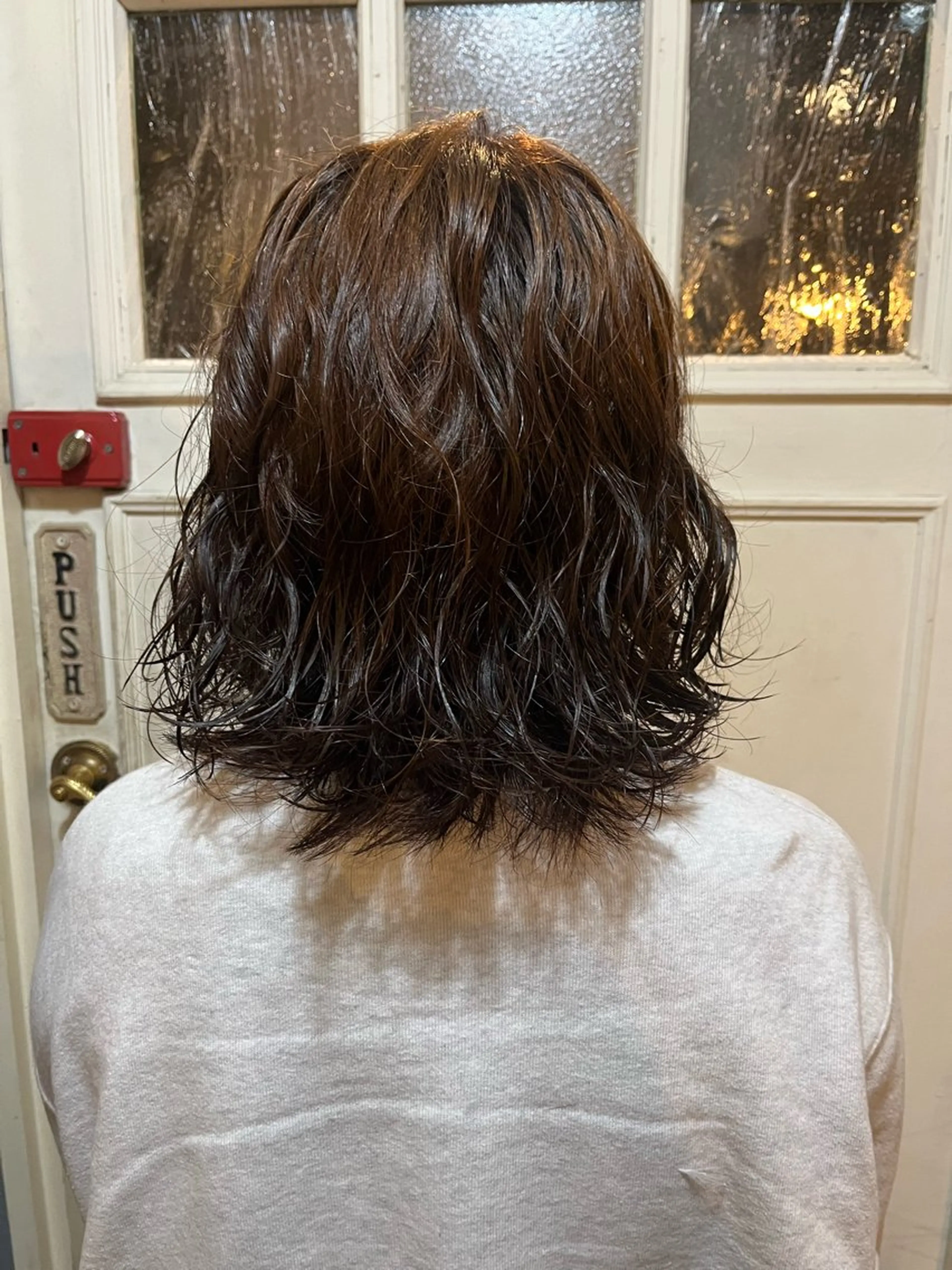 ミディアム パーマ ミディアムパーマ カット パーマ ヘッドスパ 抜け感パーマ/ ショート/緒方椋のヘアスタイル