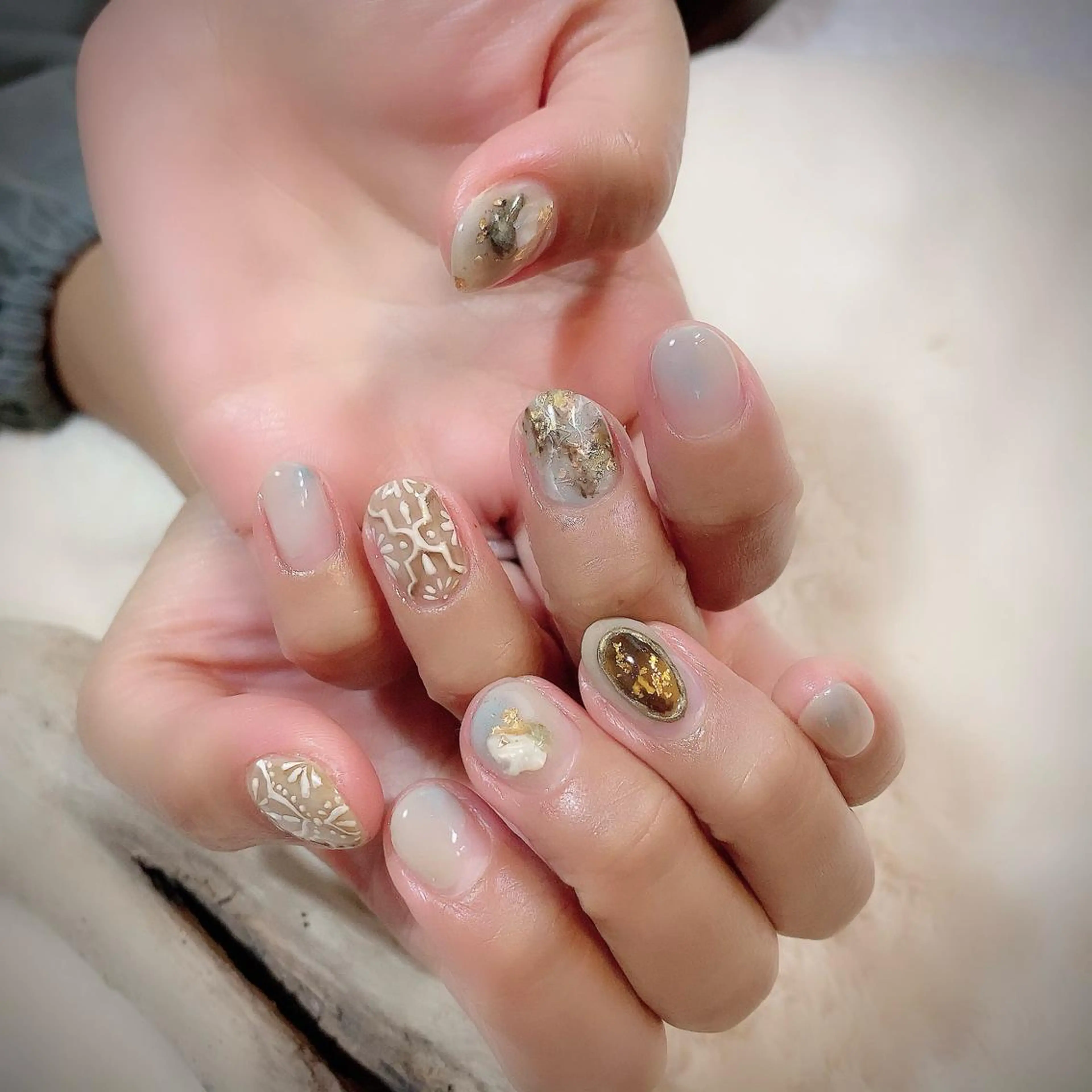 ネイル べっ甲ネイル YAS 青柳 安代のネイルデザイン