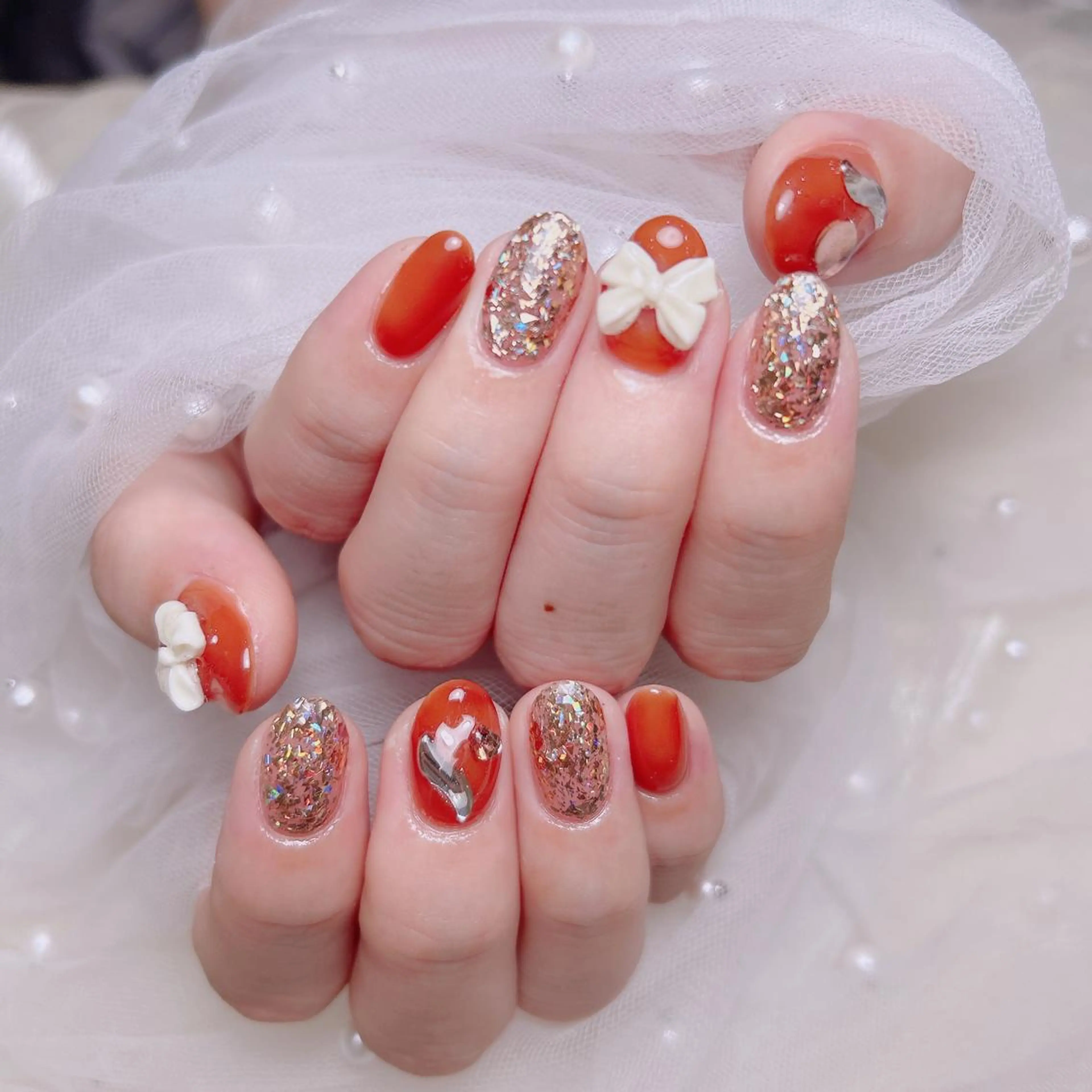 ネイル カジュアル チークネイル フレンチネイル ジェルネイル ガーリー ハンドネイル ハンドケア Di moのネイルデザイン