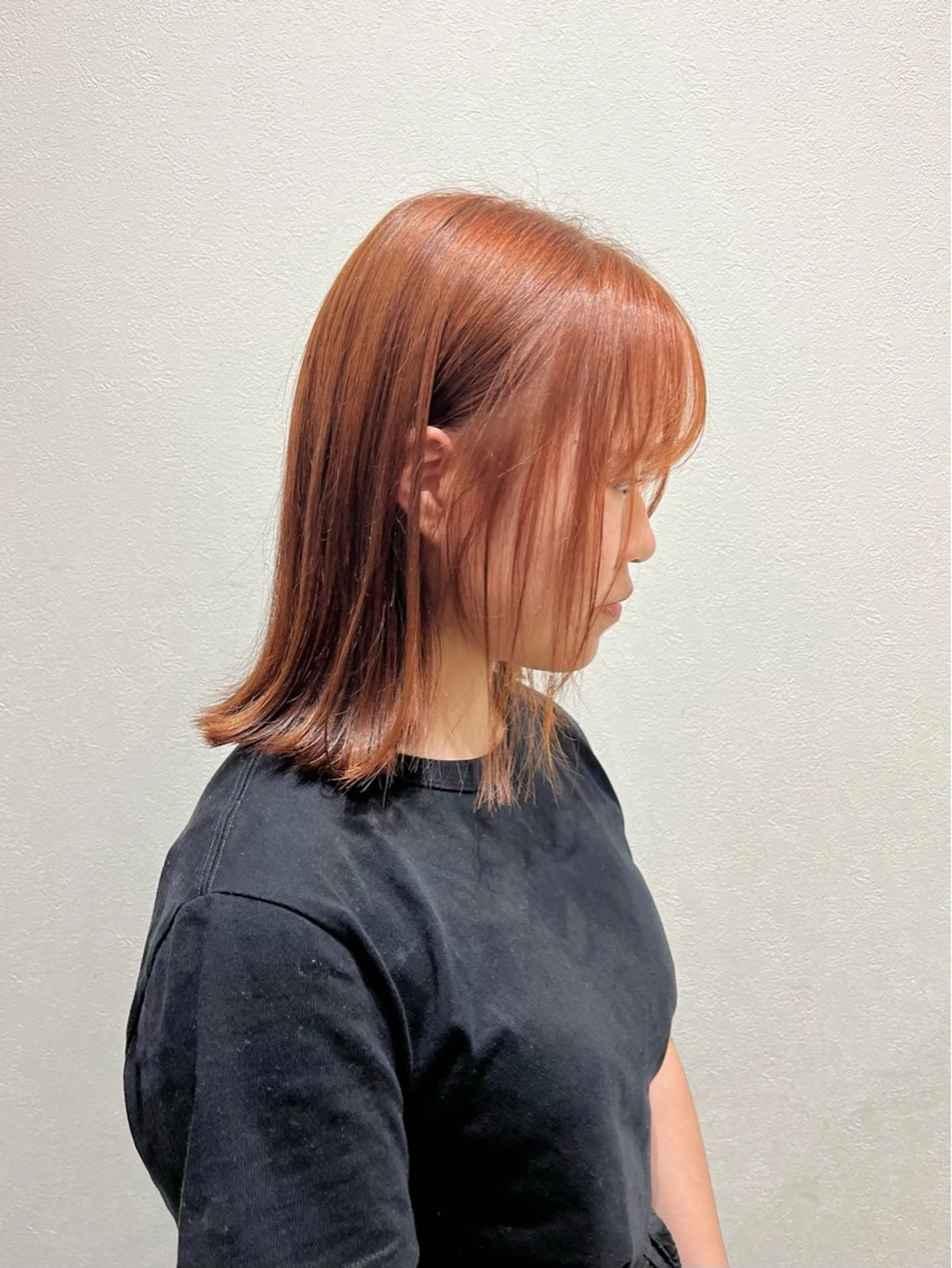ミディアム カラー ブラウンカラー オレンジ オレンジブラウン 🫧艶髪.ハイトーン 🫧Harukaのヘアスタイル