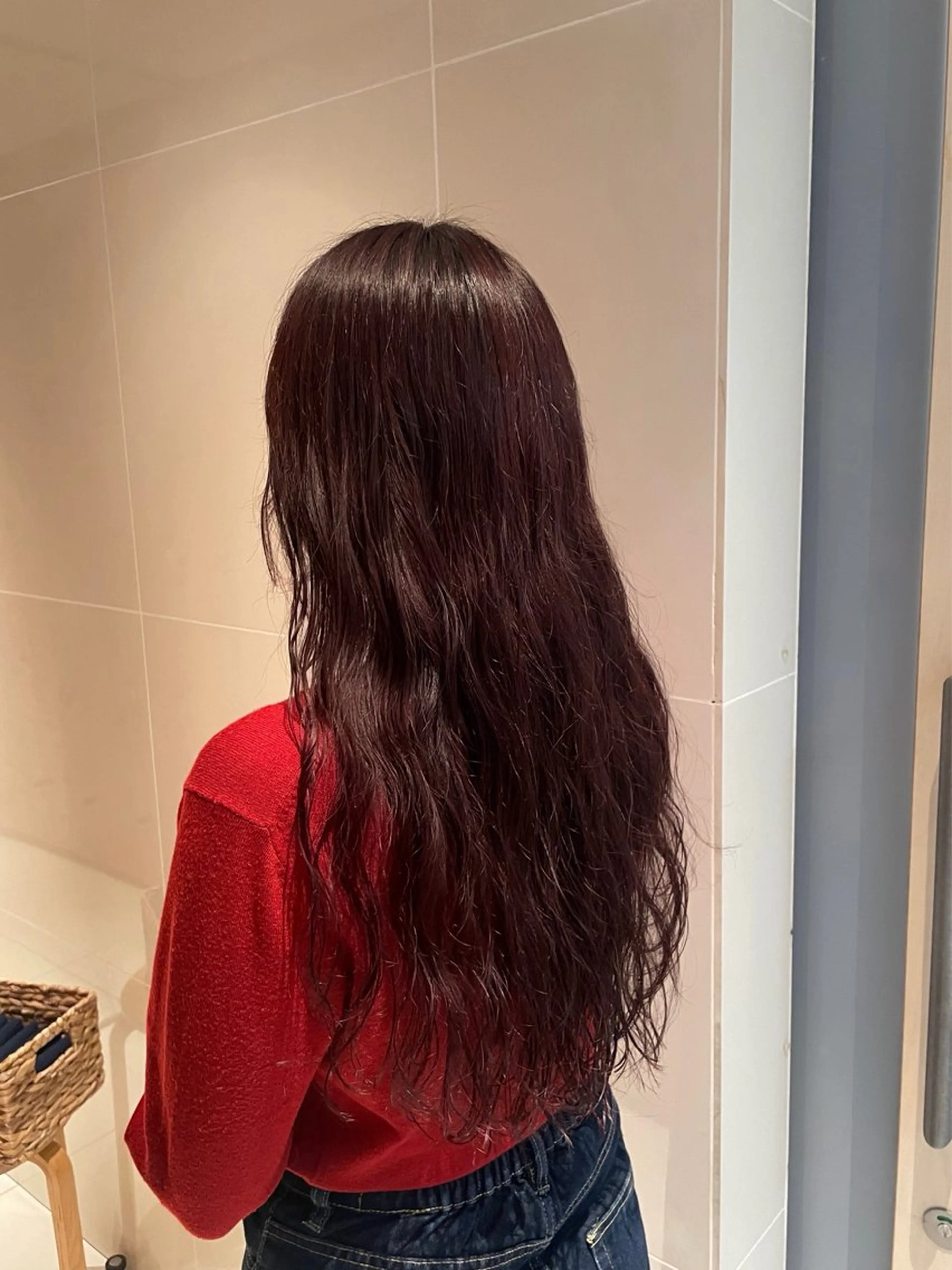 ロング カラー ボルドーカラー ヘアカラー 縮毛矯正/レイヤー /ひかるのヘアスタイル