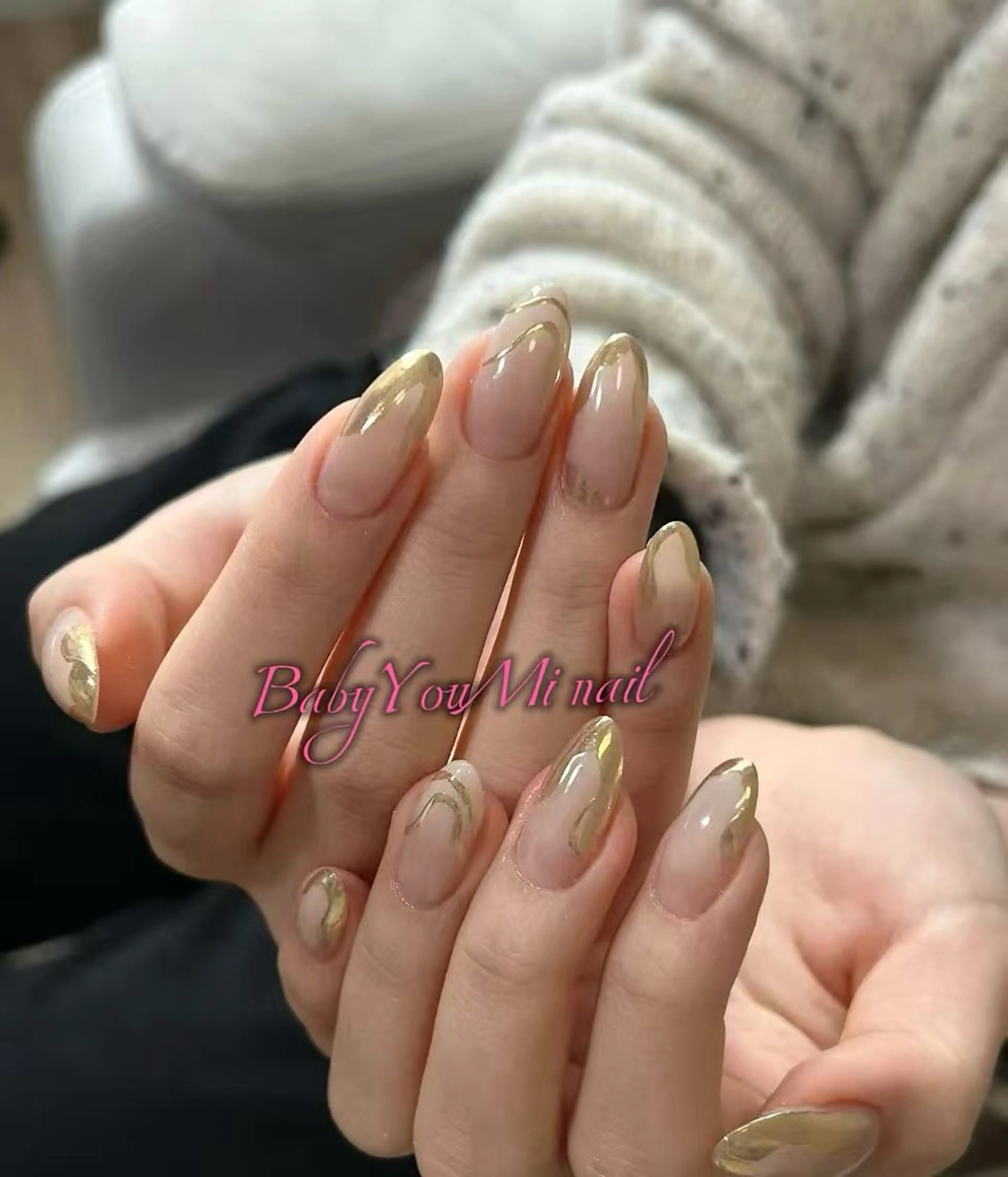 ネイル オーロラネイル フラワーネイル フットネイル フレンチネイル ジェルネイル ハンドネイル BabyYouMi nailのネイルデザイン