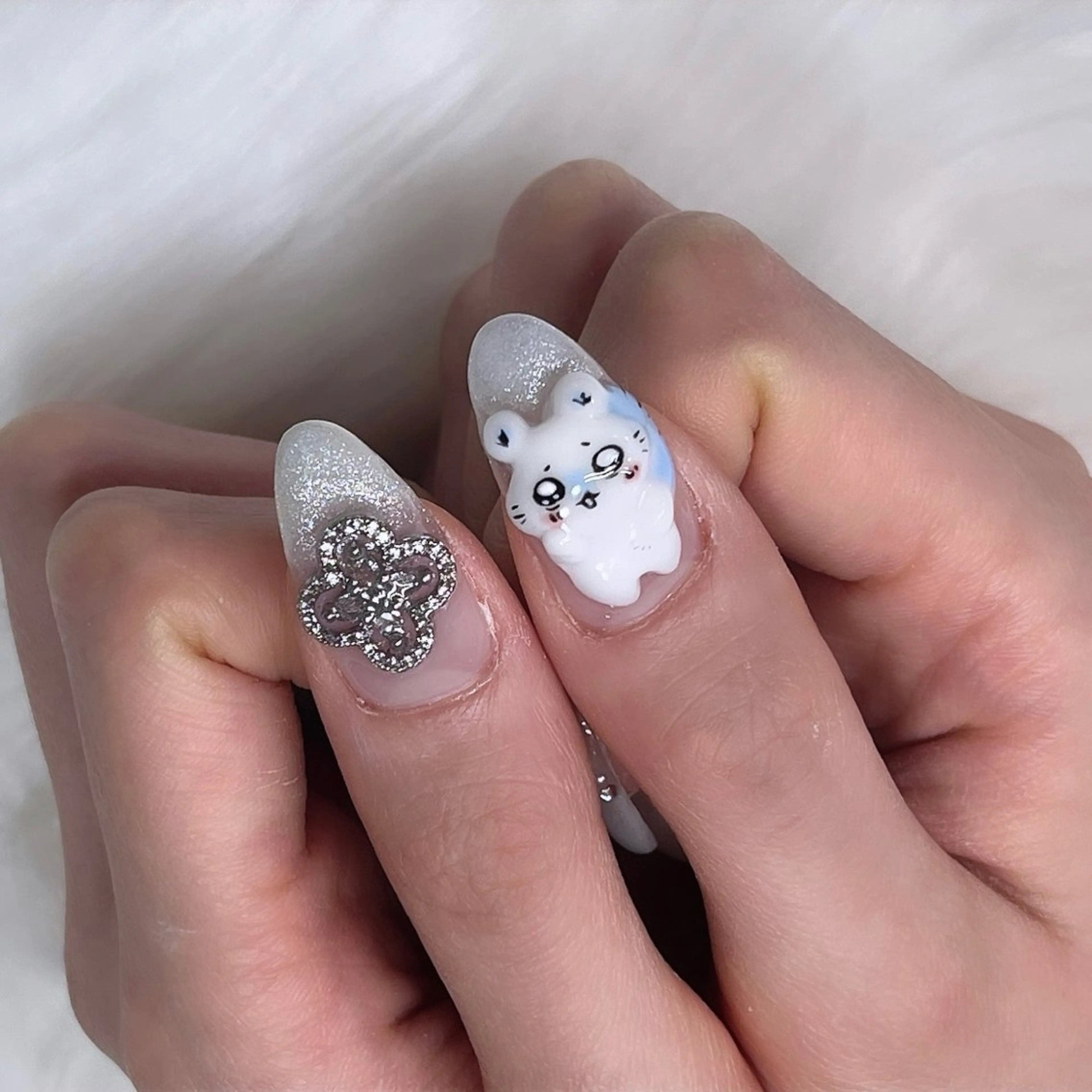 ネイル アートネイル キラキラネイル 韓国ネイル ラメ(グリッター) ロングネイル 🐕🦺Yappy 💗A-tanのネイルデザイン