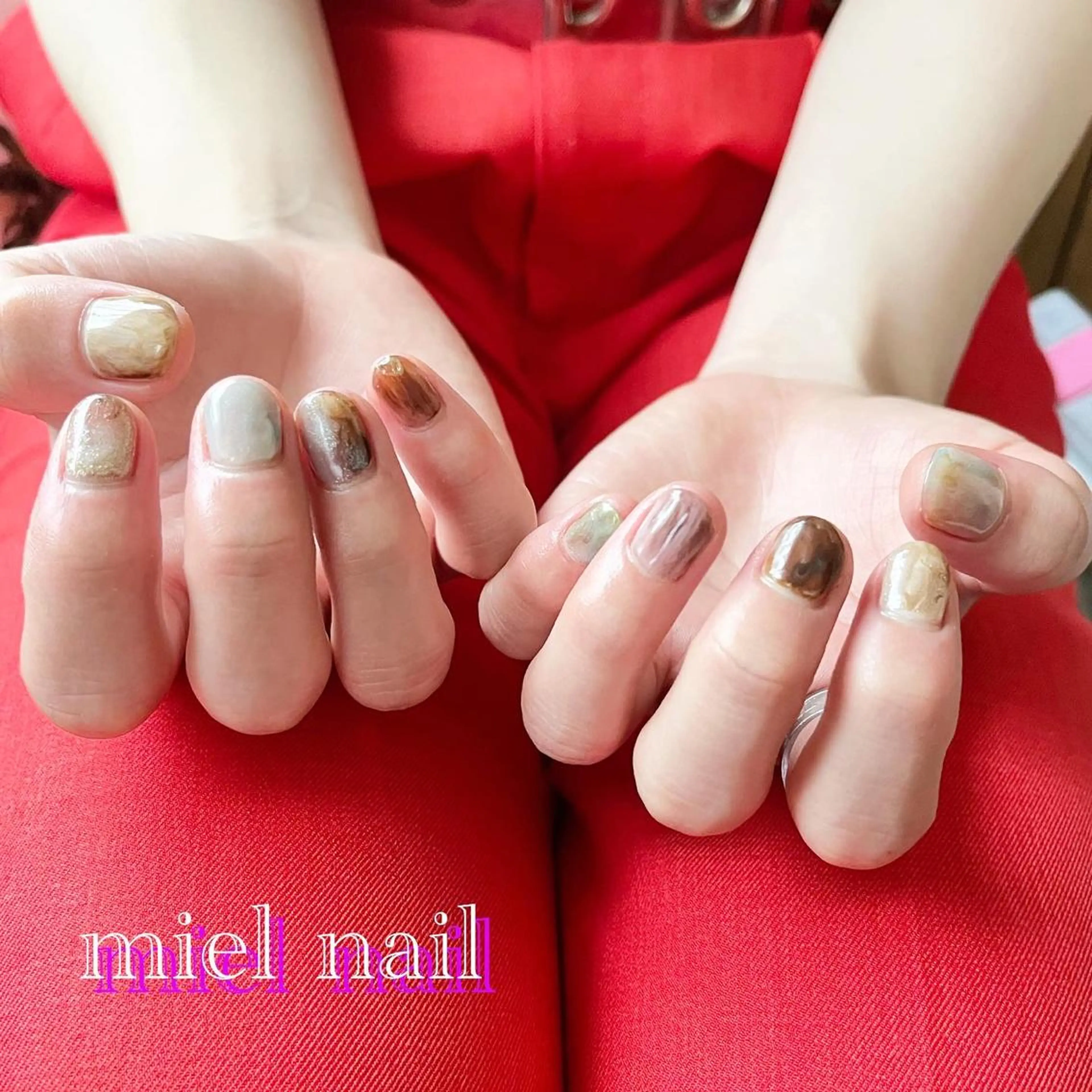 ネイル 持ち込み ニュアンスネイル 夏ネイル ハンドネイル miel nailのネイルデザイン