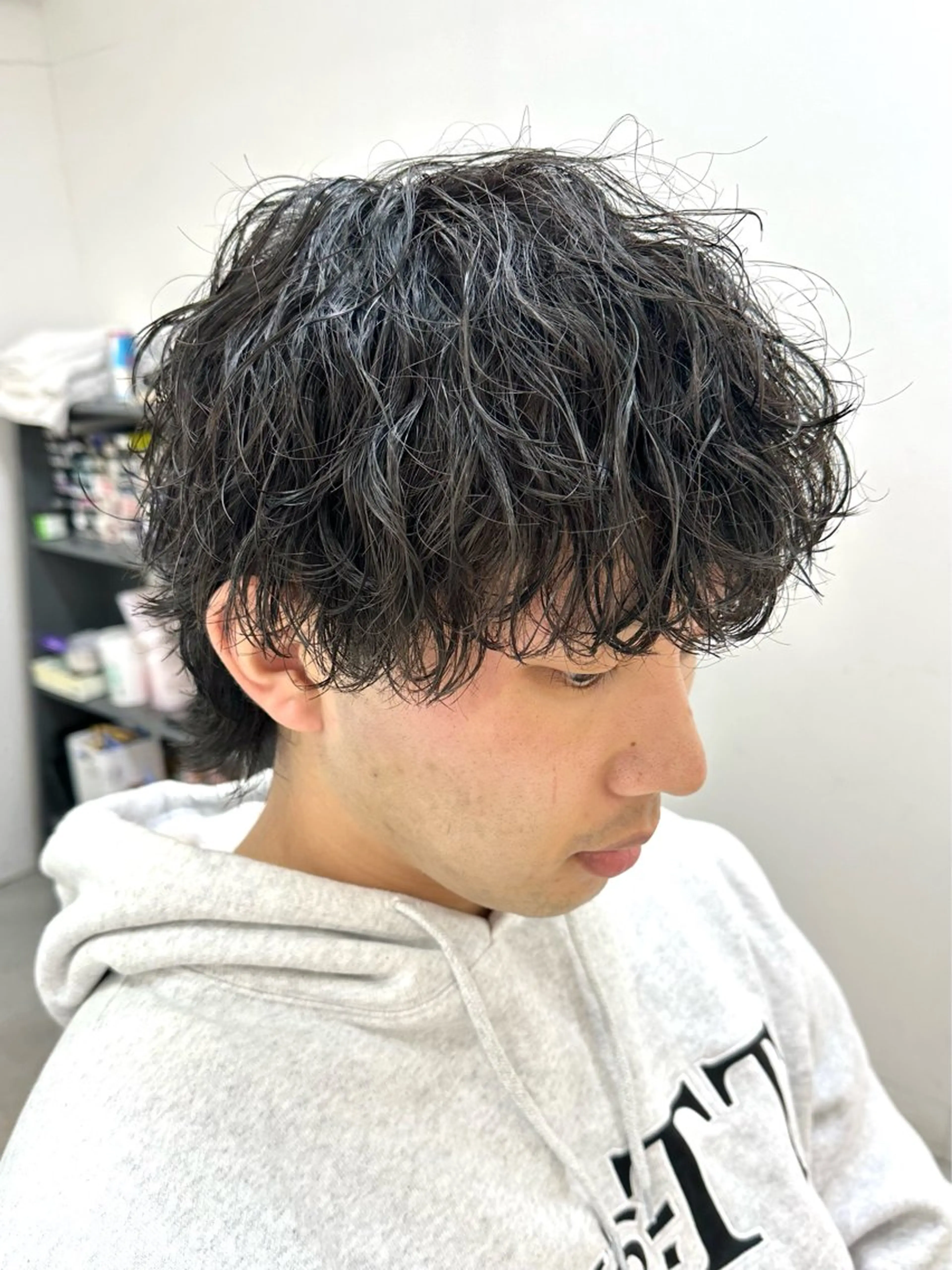 ショート パーマ メンズ 波巻きパーマ カット パーマ Je suis heureuse Union所属・佐藤 ふみやのヘアスタイル
