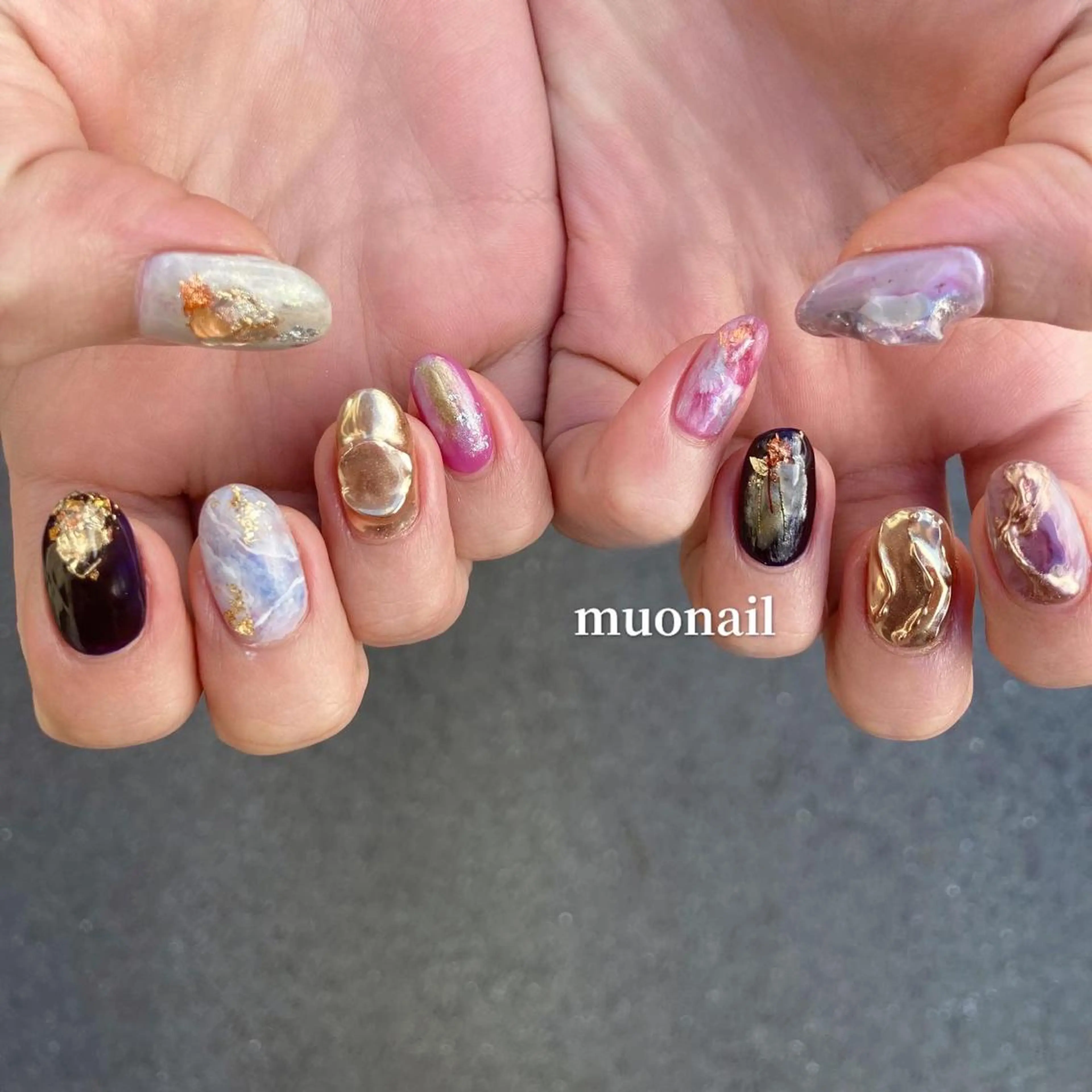 ネイル 成人式 ニュアンスネイル Sand by muoのネイルデザイン