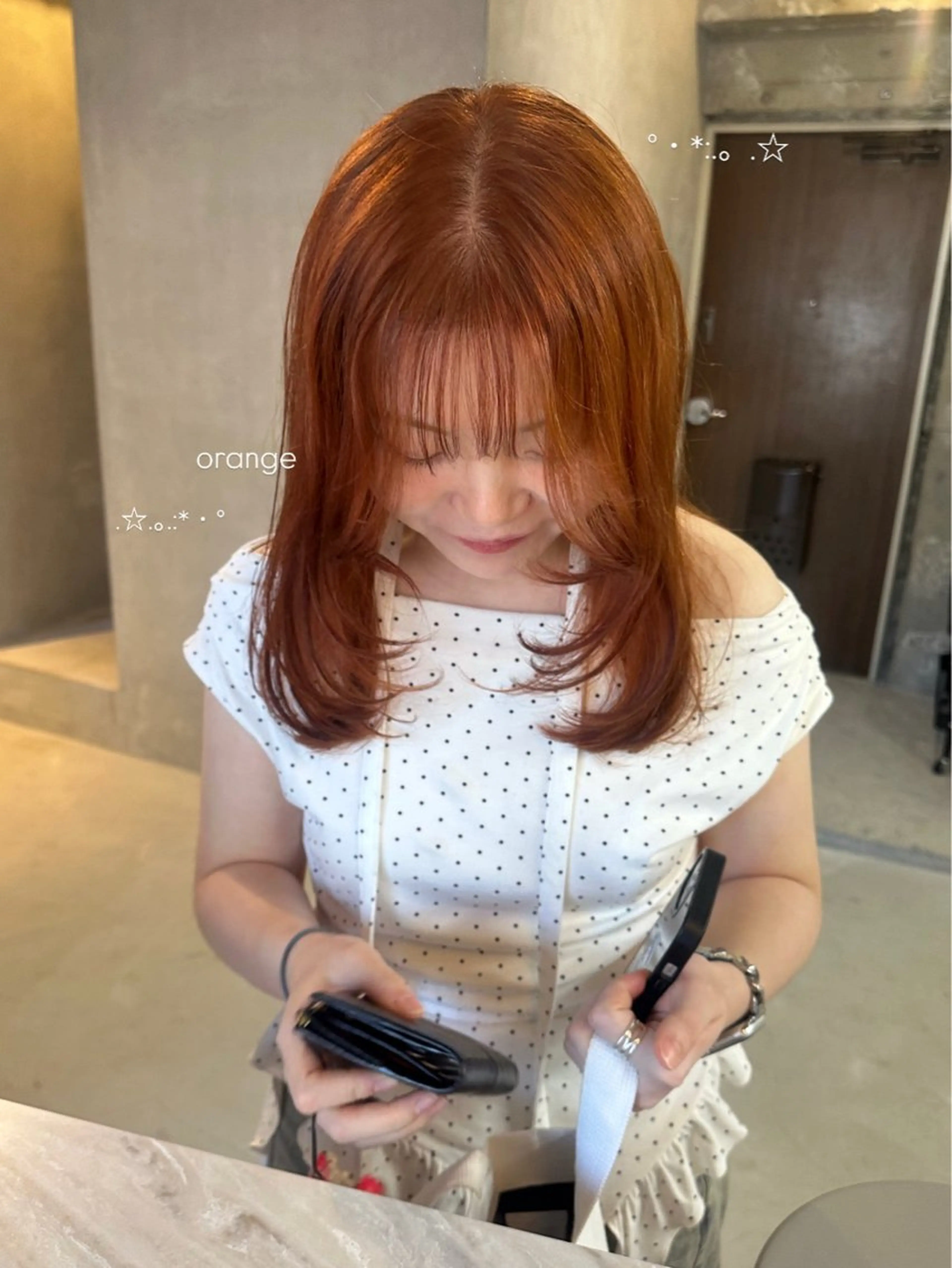 セミロング カラー カット ヘアカラー トリートメント 暖色/レイヤーカット 🌙オノユリカのヘアスタイル