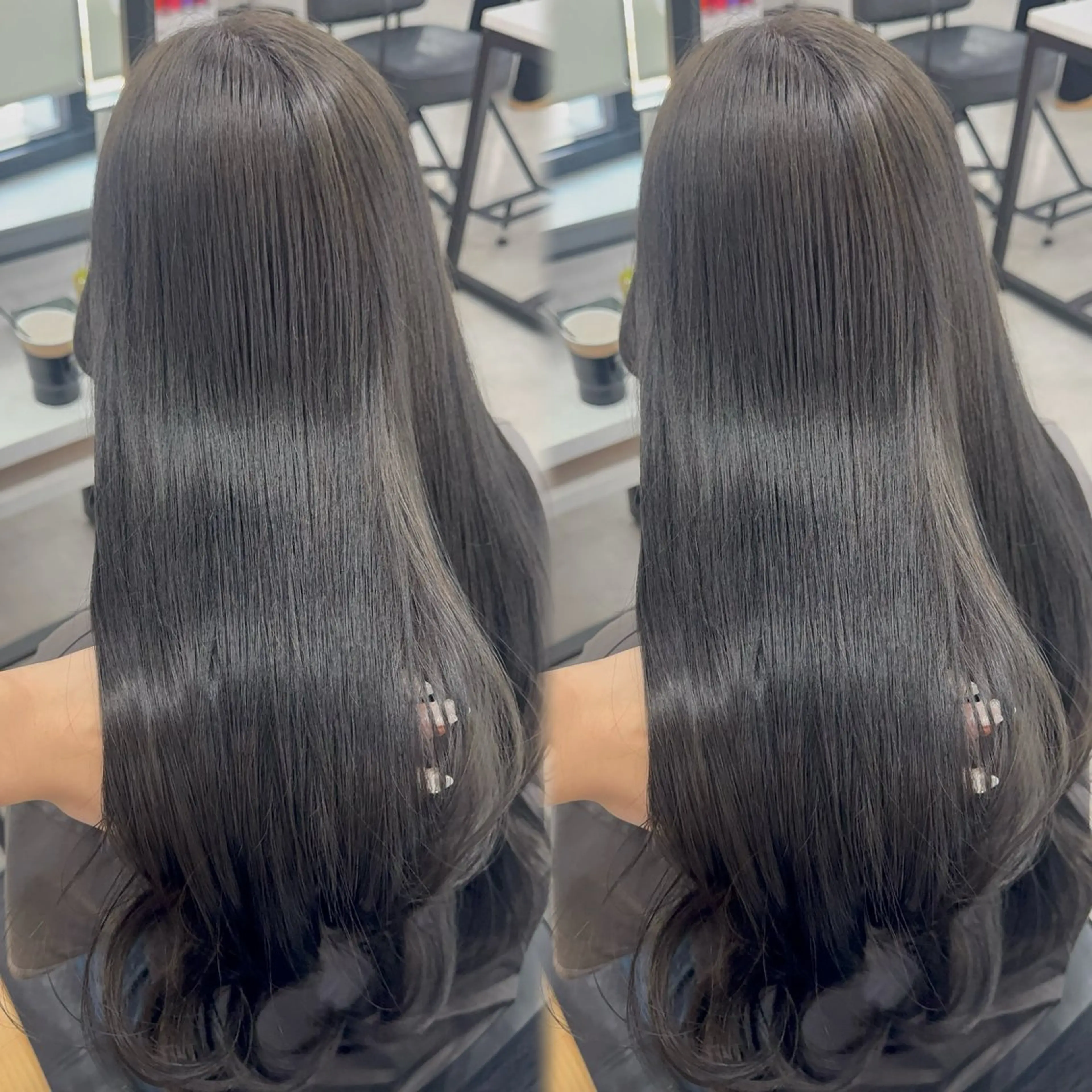 ロング カラー アッシュ アッシュブラウン ベージュカラー 黒髪 ブリーチ カット ヘアカラー トリートメント 赤み無し柔らかカラー 【梅田】madokaのヘアスタイル