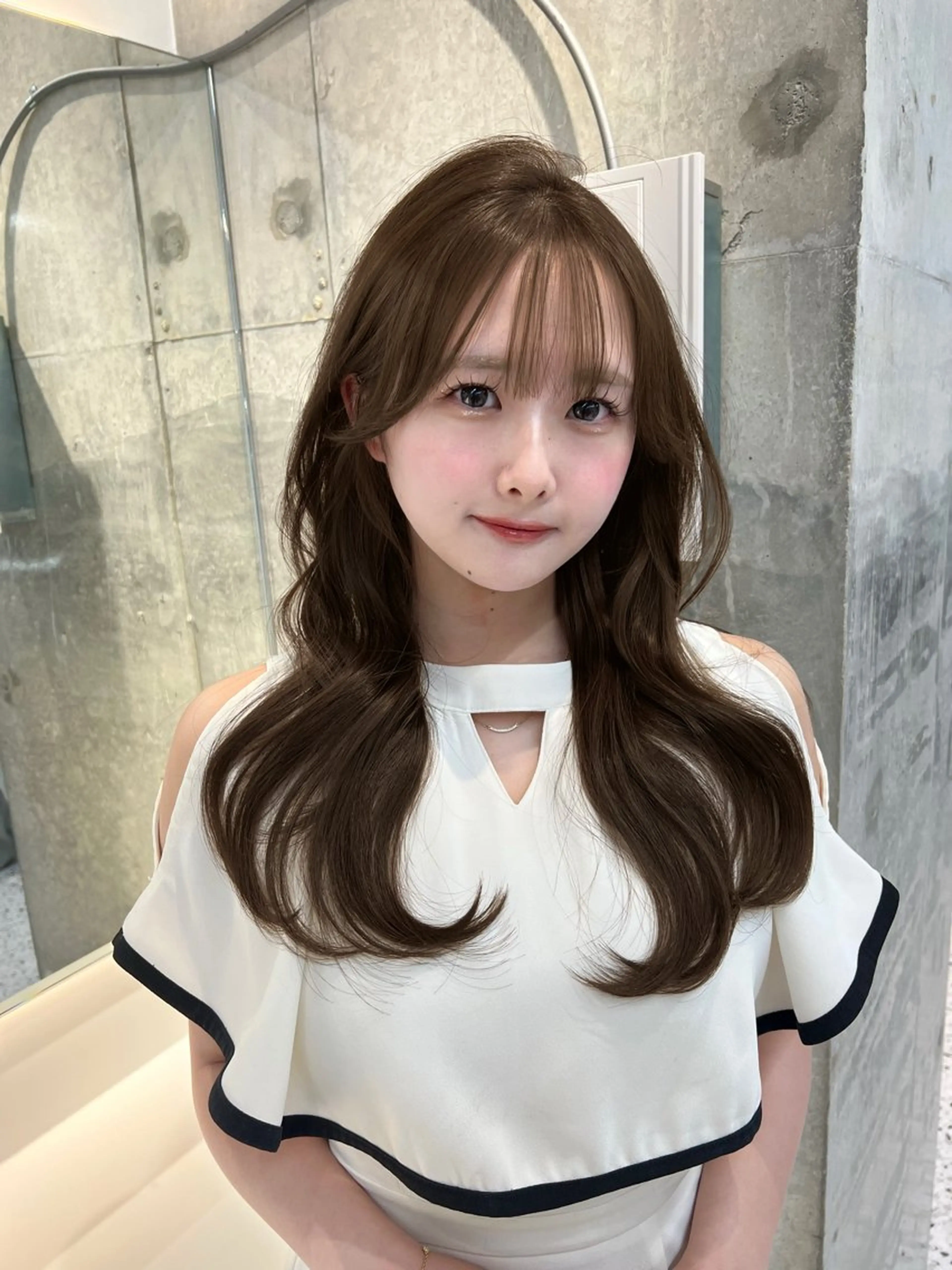 ロング 韓国風ヘア レイヤーカット ワンホンヘア Lond Role所属・🎀透明感ブラウ ンshizuka🎀のヘアスタイル