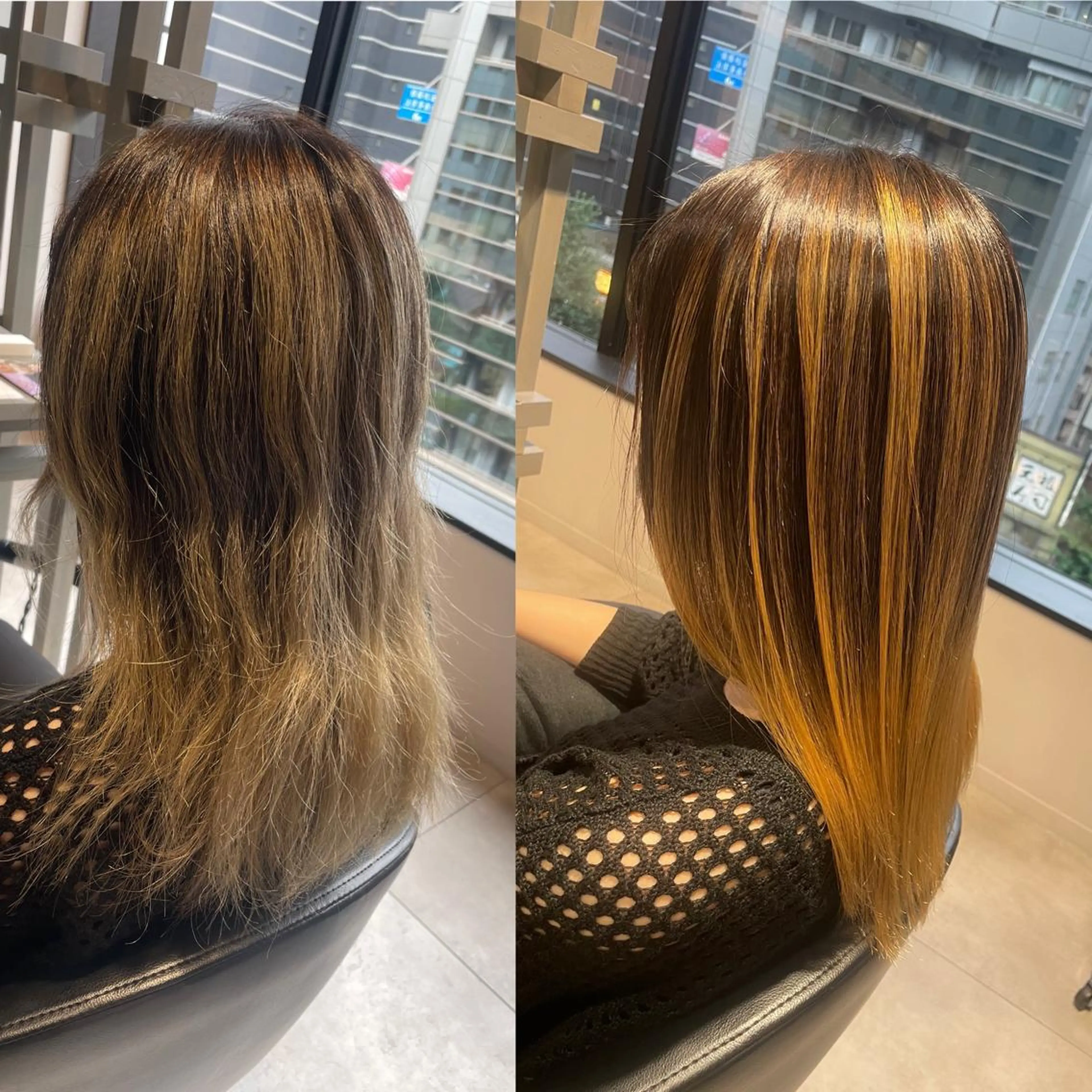ミディアム カラー ブリーチ 縮毛矯正 トリートメント ブリーチ👩‍🦳/ ‪✂︎MANAMIのヘアスタイル