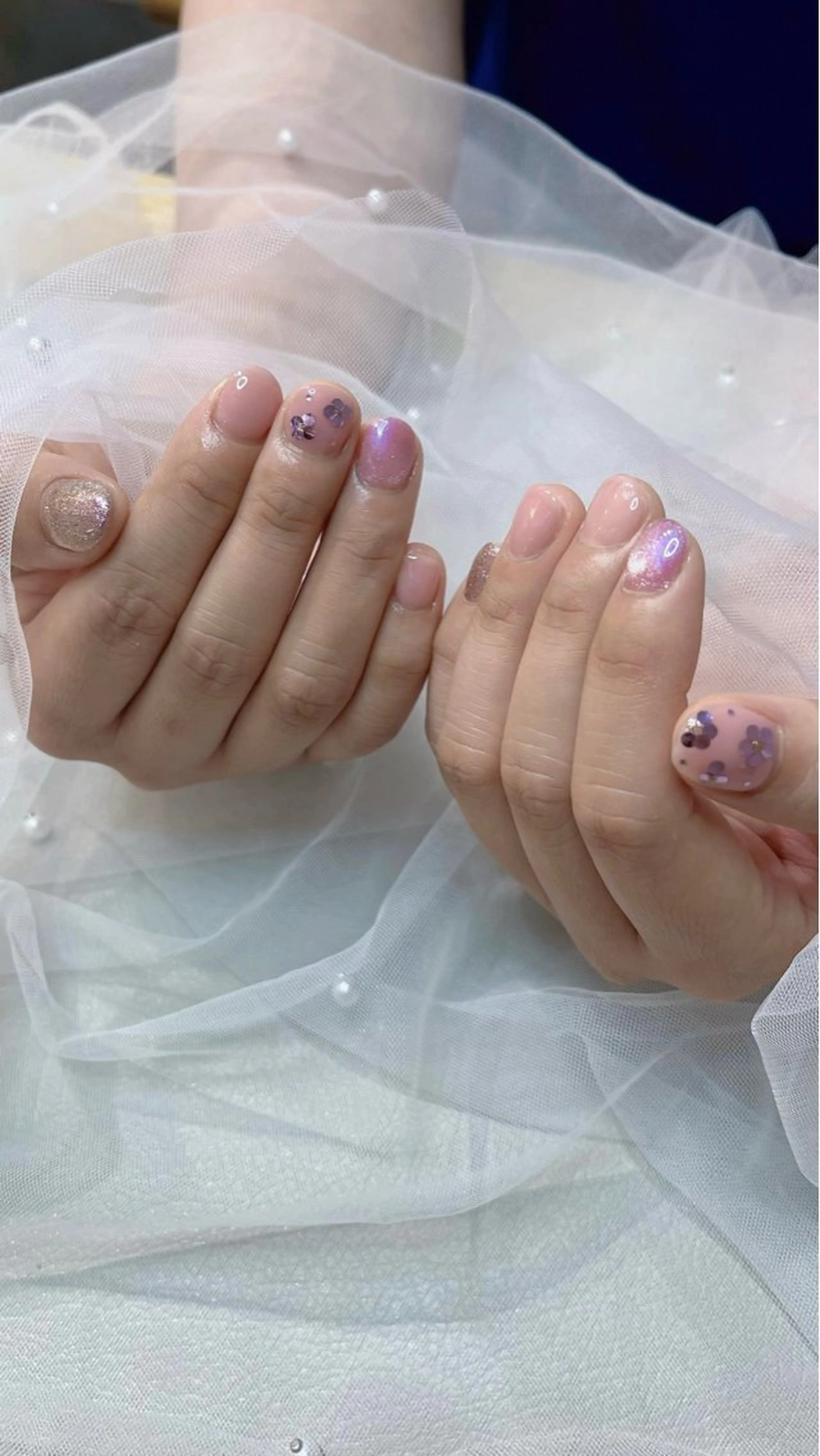 ネイル フラワーネイル グリーン ピンク ハンドネイル Privatesalon Colorer所属・Colorer ayaのネイルデザイン