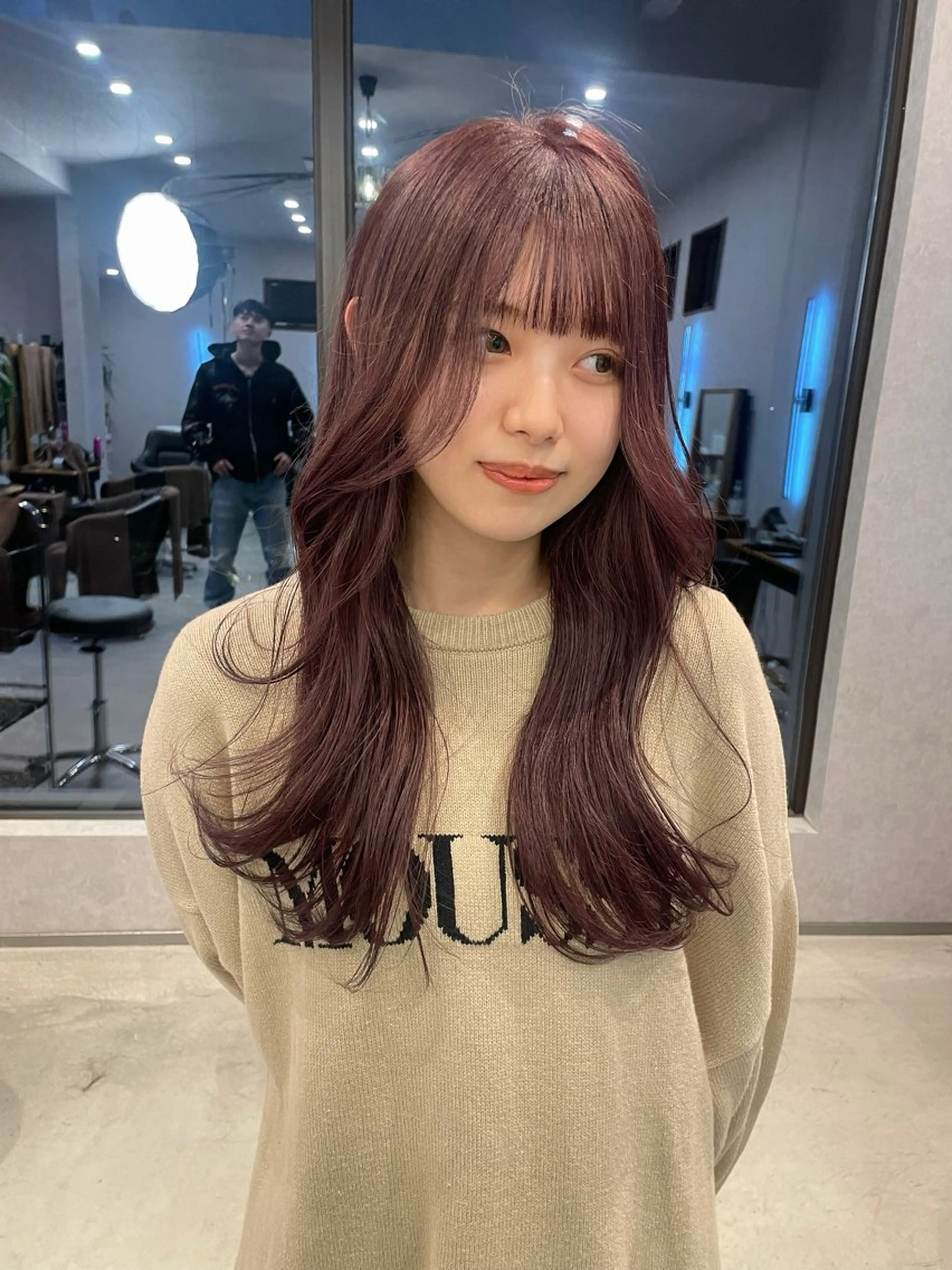 ロング カラー ブラウンカラー ピンクカラー ピンクブラウン ヘアカラー 透明感カラー/ボブ misaki °＊のヘアスタイル