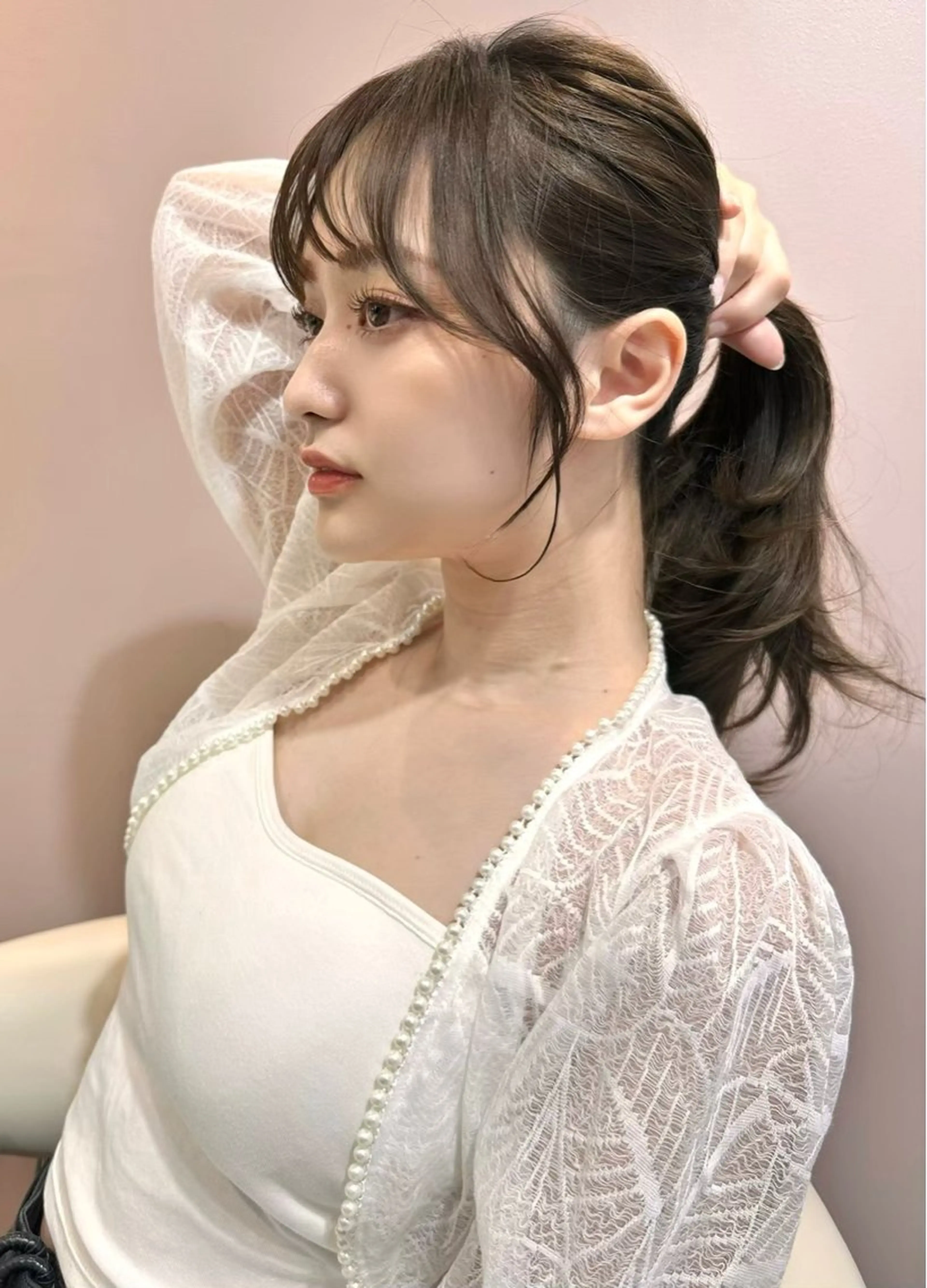 ロング カラー ヘアアレンジ ボブ 顔周りカット 韓国風ヘア レイヤーカット ショート特化/ 似合わせカット/高津のヘアスタイル
