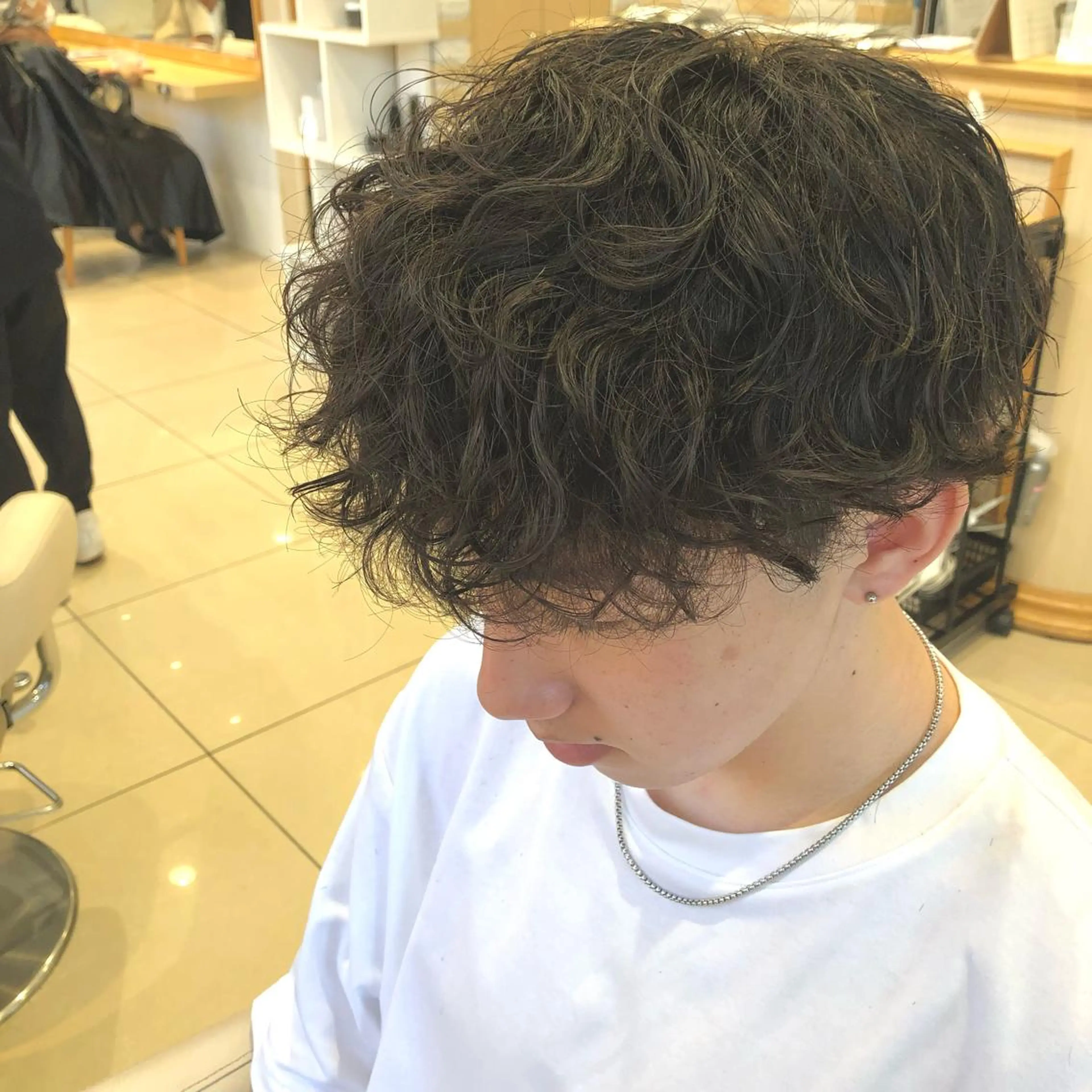 ショート パーマ メンズ メンズパーマ 波巻きパーマ 牛木 史裕🐄【店長】のヘアスタイル