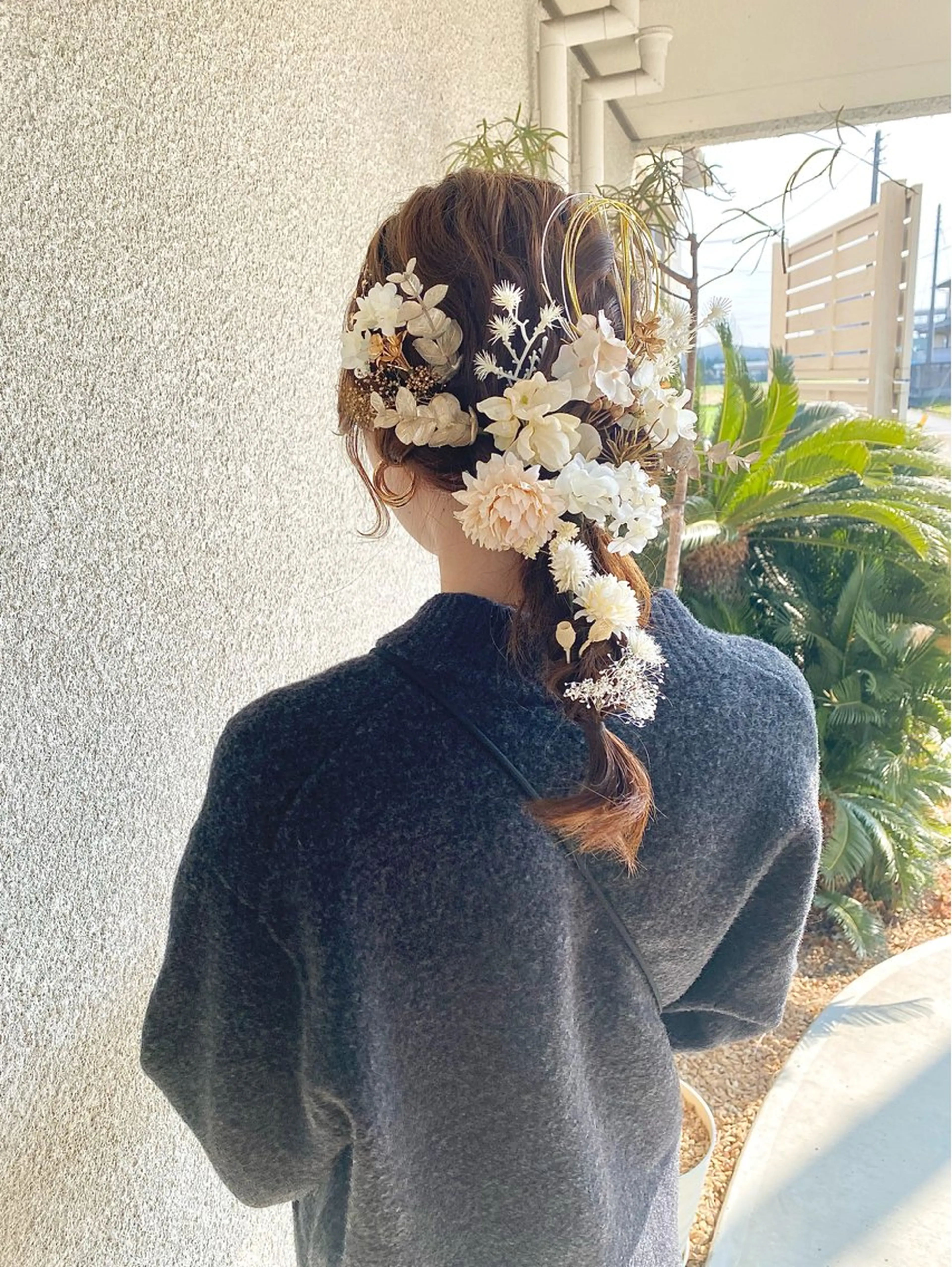 セミロング ヘアアレンジ 結婚式・ブライダル 卒業式のヘアスタイル ヘアセット 桑原 菜摘のヘアスタイル