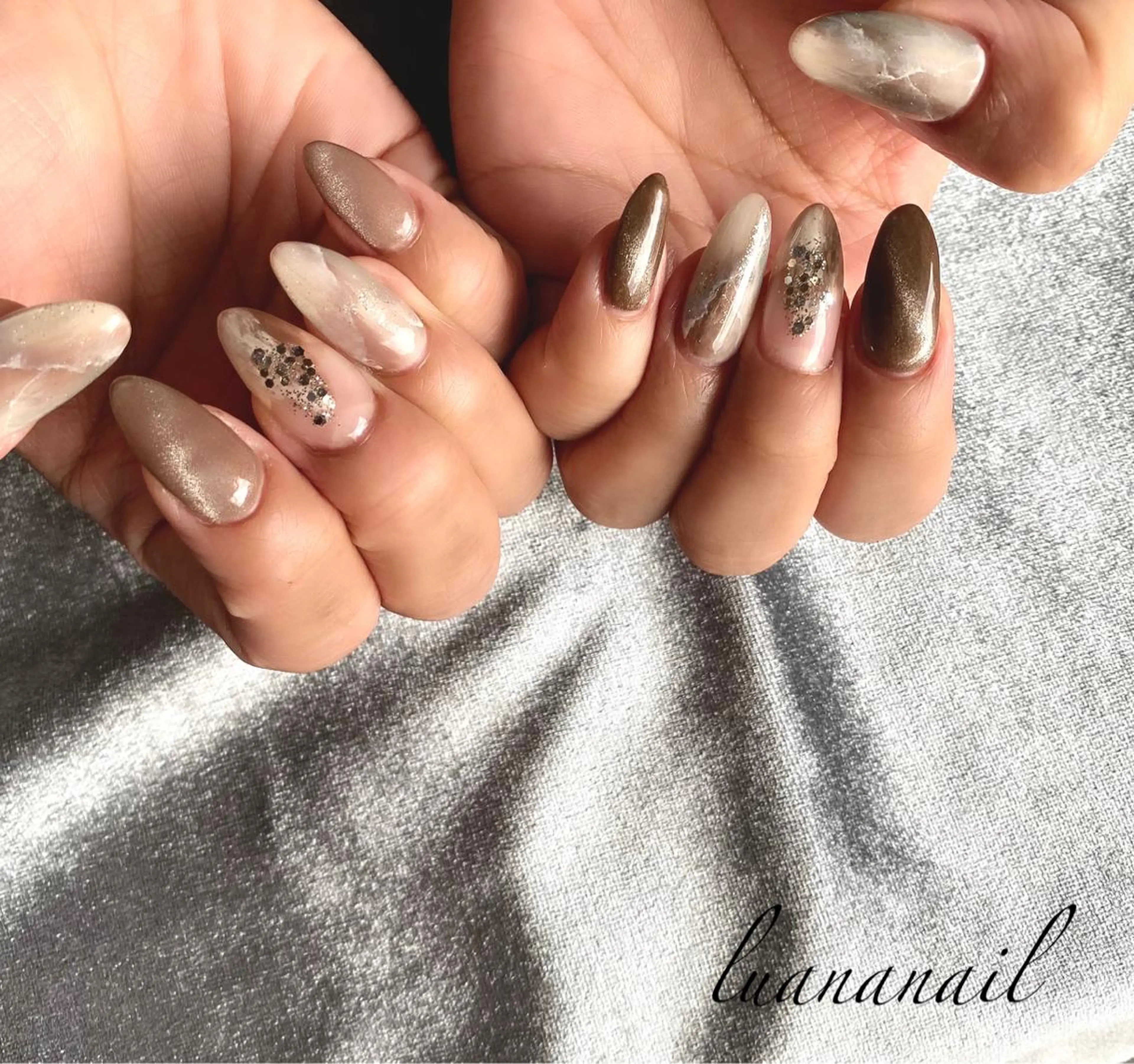 ネイル 大理石ネイル(マーブル) ニュアンスネイル ハンドネイル luana nailのネイルデザイン