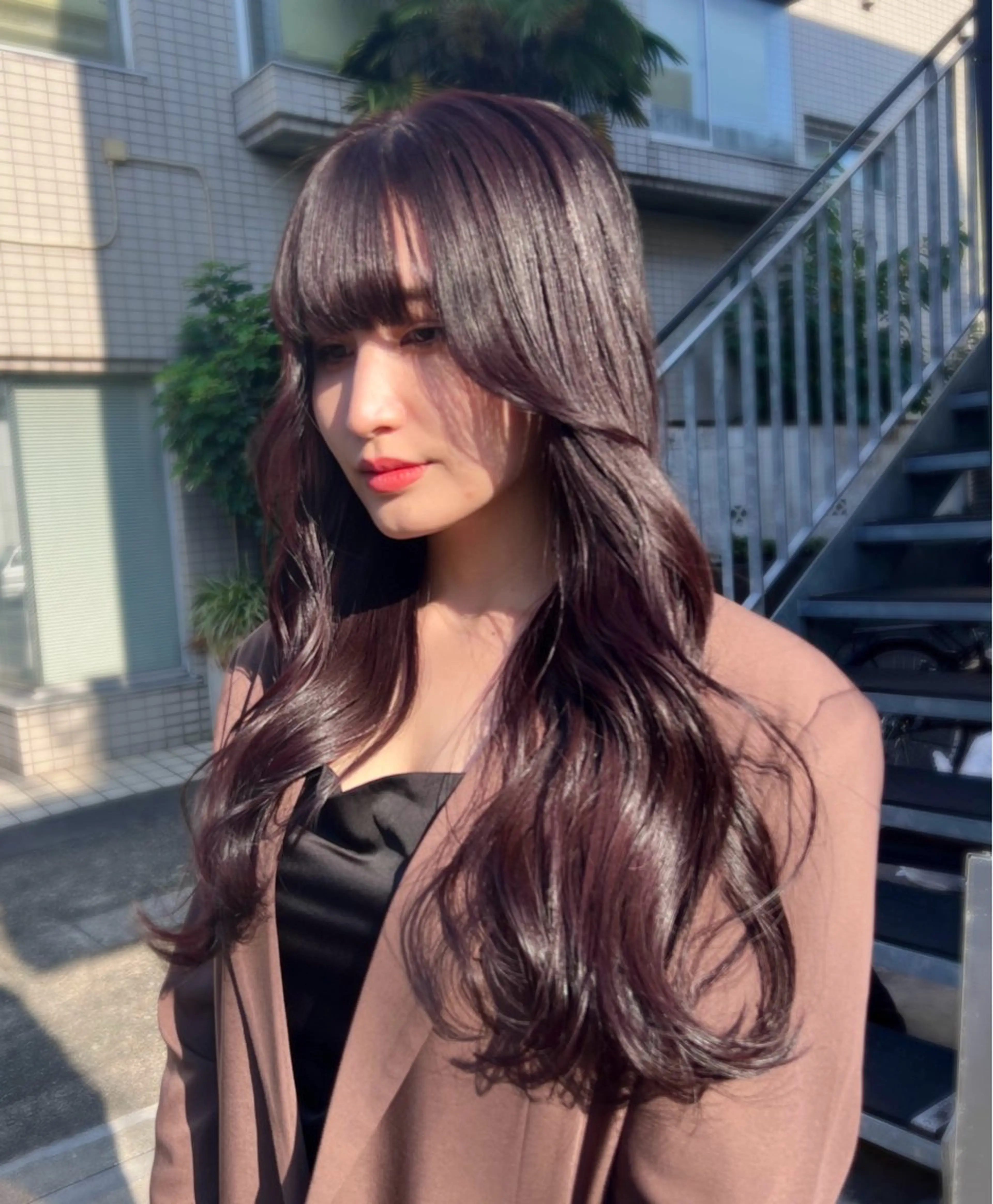 ロング カラー ブリーチ ラベンダーカラー ブリーチなしカラー カット ヘアカラー トリートメント 透明感カラー ✨ 韓国艶髪💗菅原のヘアスタイル