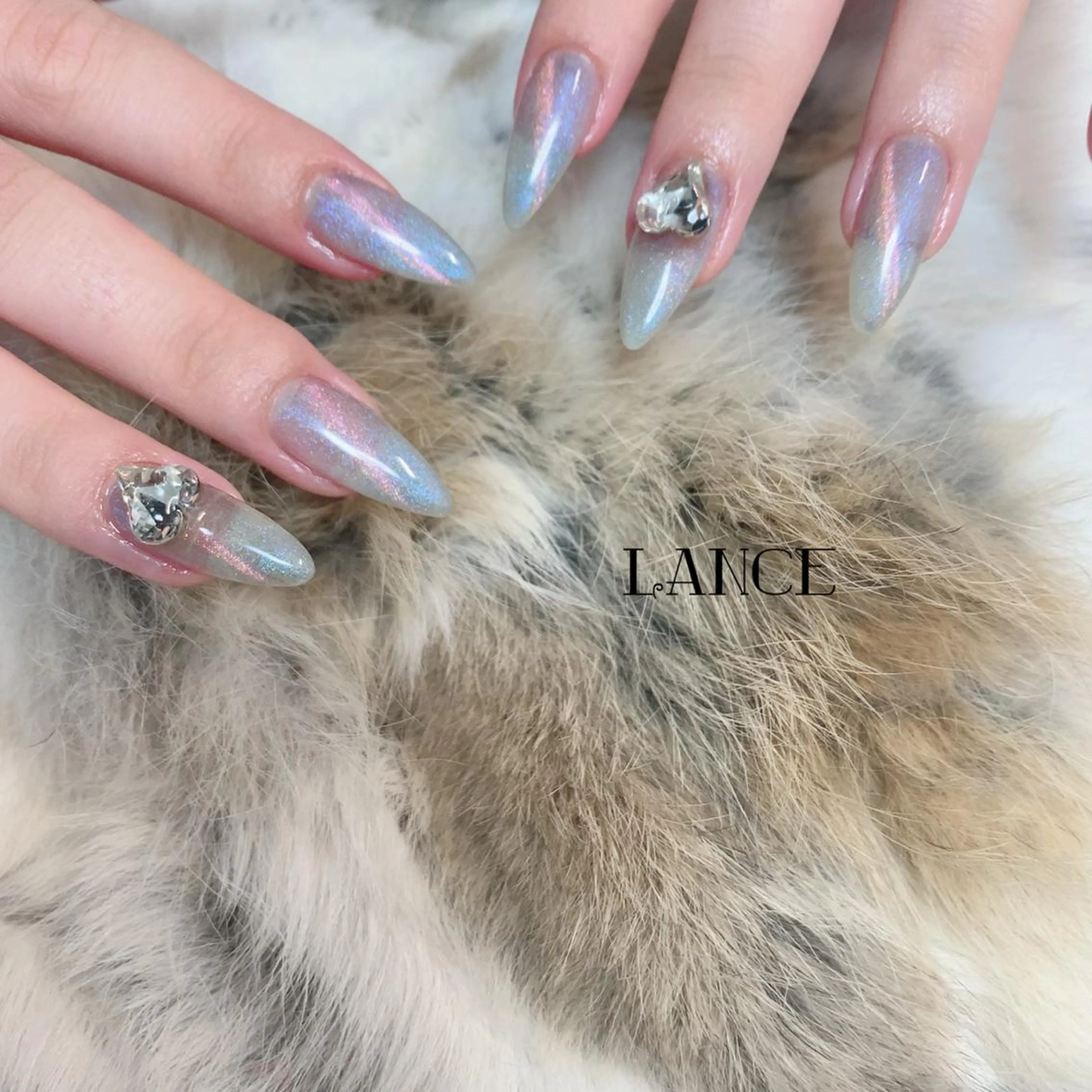 ミディアム ネイル オーロラネイル フットネイル フレンチネイル ミラーネイル ニュアンスネイル Lance nailのネイルデザイン
