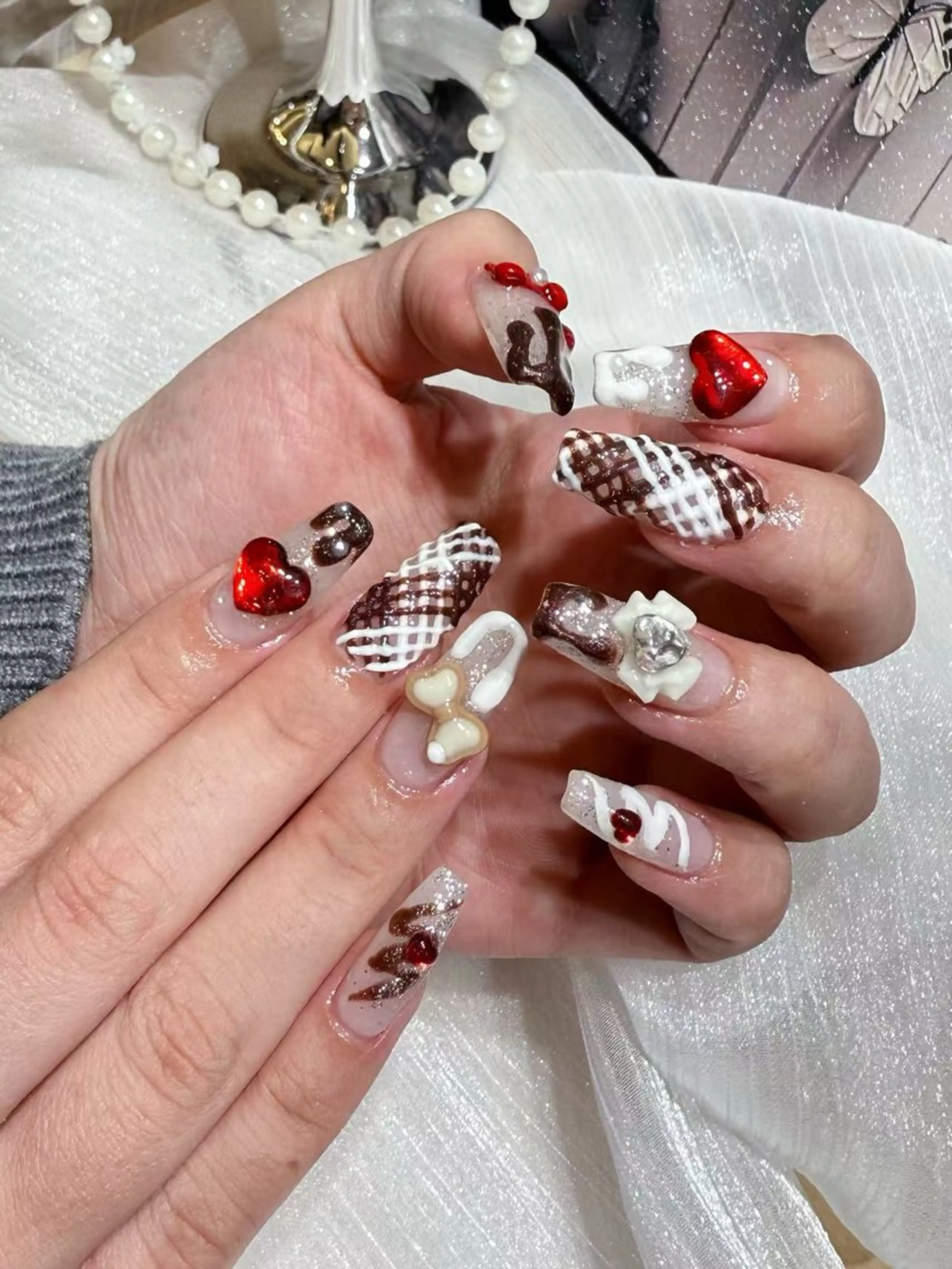 ネイル アートネイル フットネイル ジェルネイル ハート マグネットネイル My nail所属・babarla Nailのネイルデザイン