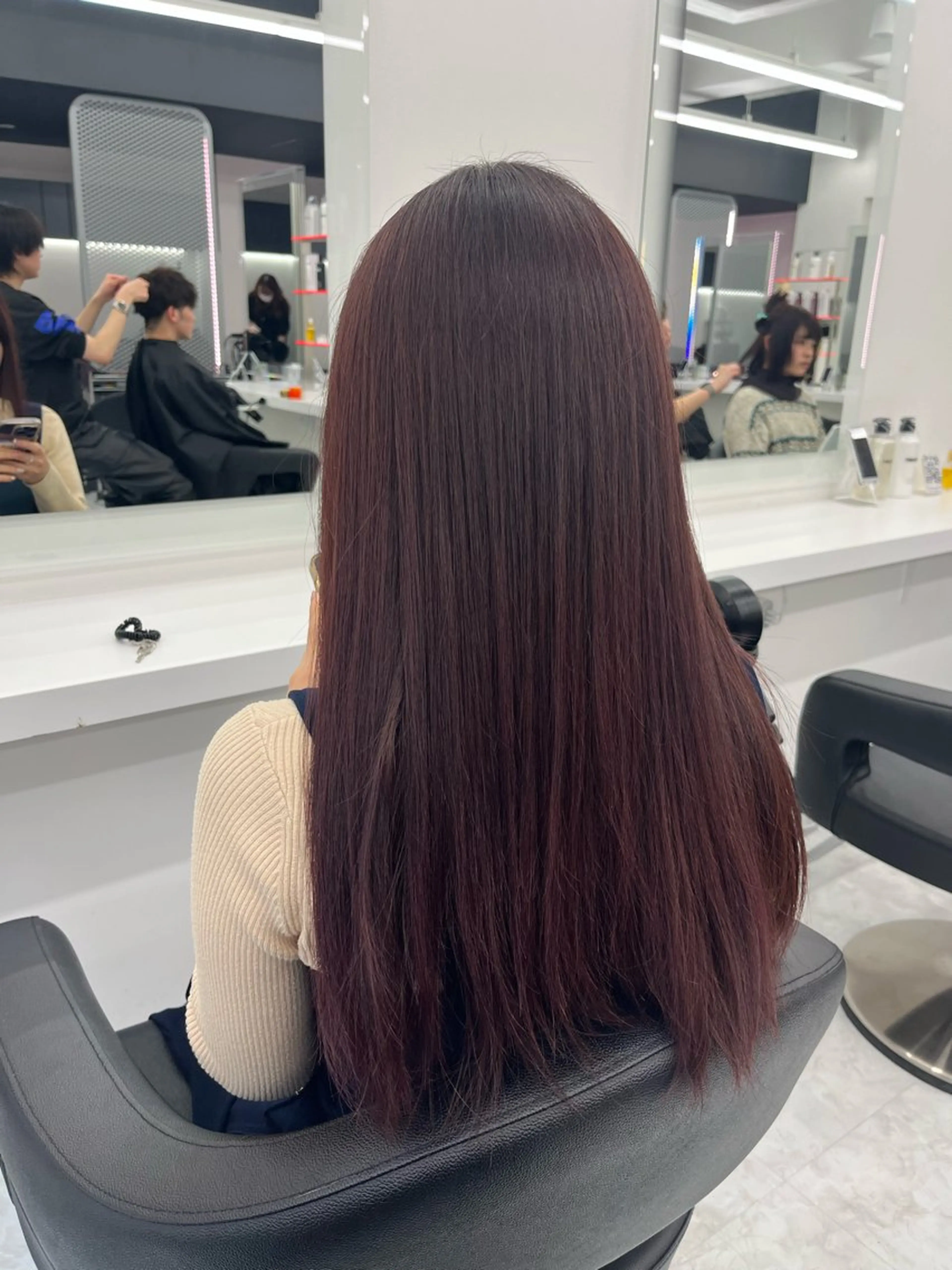 ロング カラー カシス ピンクカラー 💖トレンド夏 カラー💖FUTAのヘアスタイル